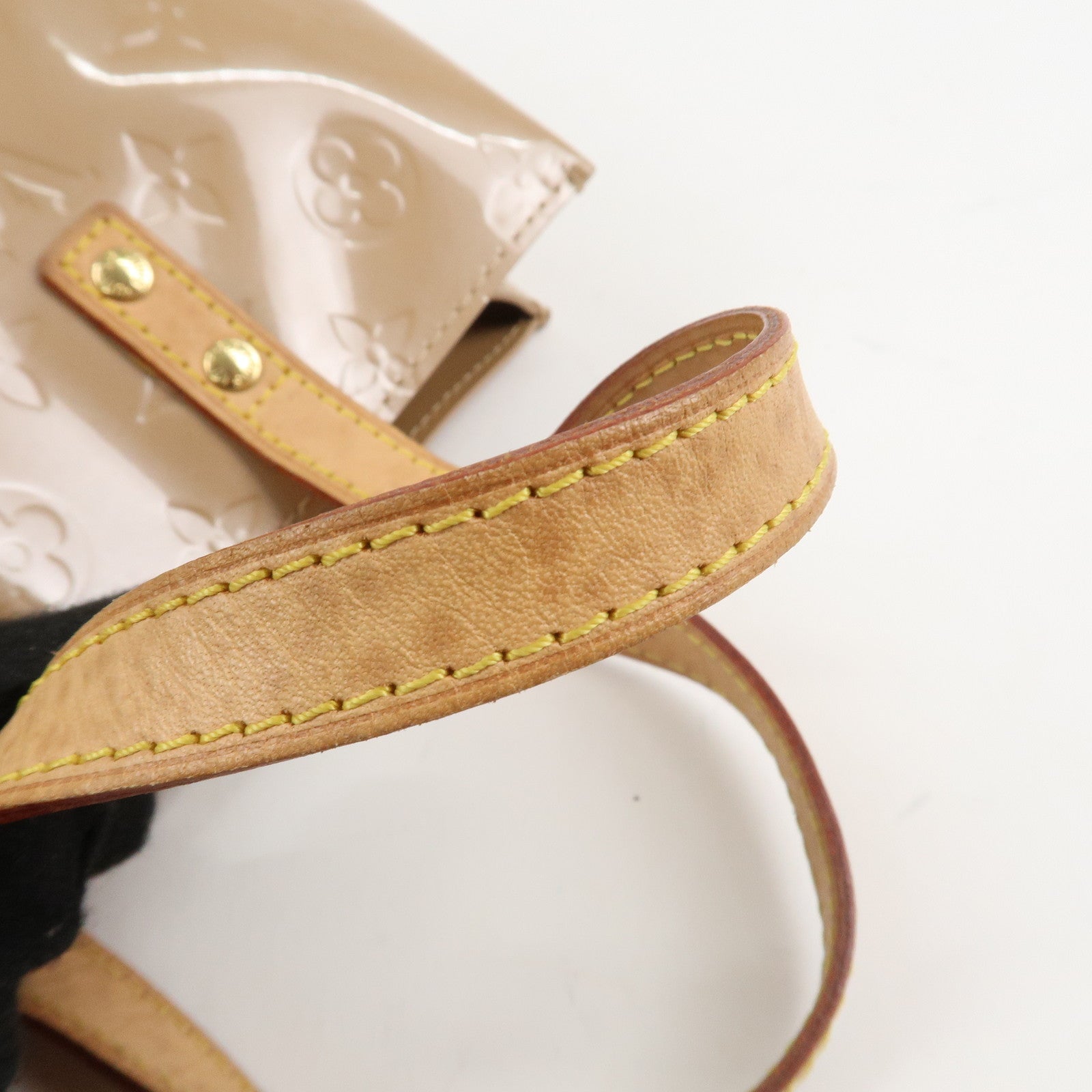 Louis Vuitton Monogram Vernis Lead PM Hand Bag Noisette M91334 Used