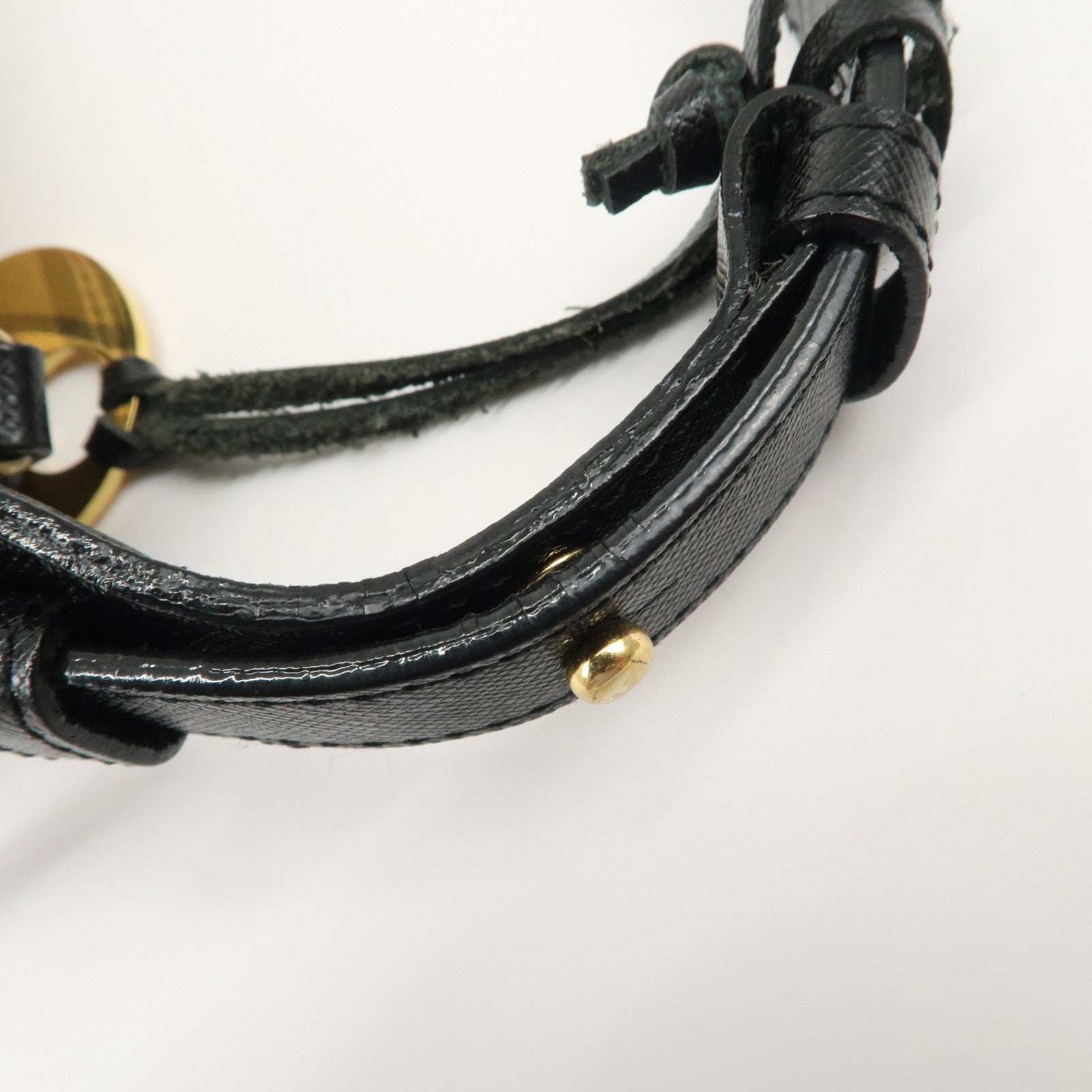 BURBERRY Nova Plaid Canvas Leather Shoulder Bag Hand Bag Black Used