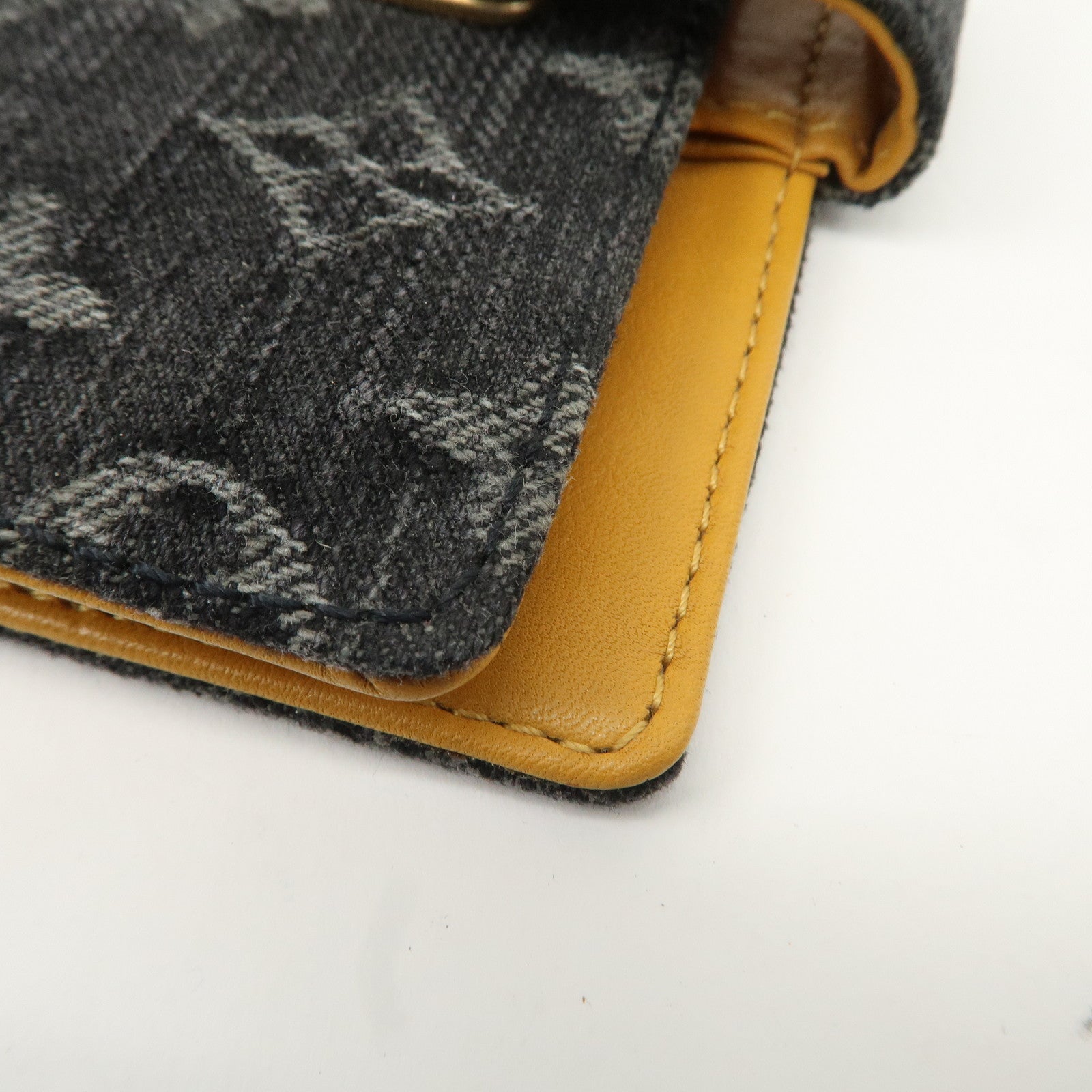 Authc Louis Vuitton Monogram Denim Agenda PM Planner Cover Noir R21038 Used