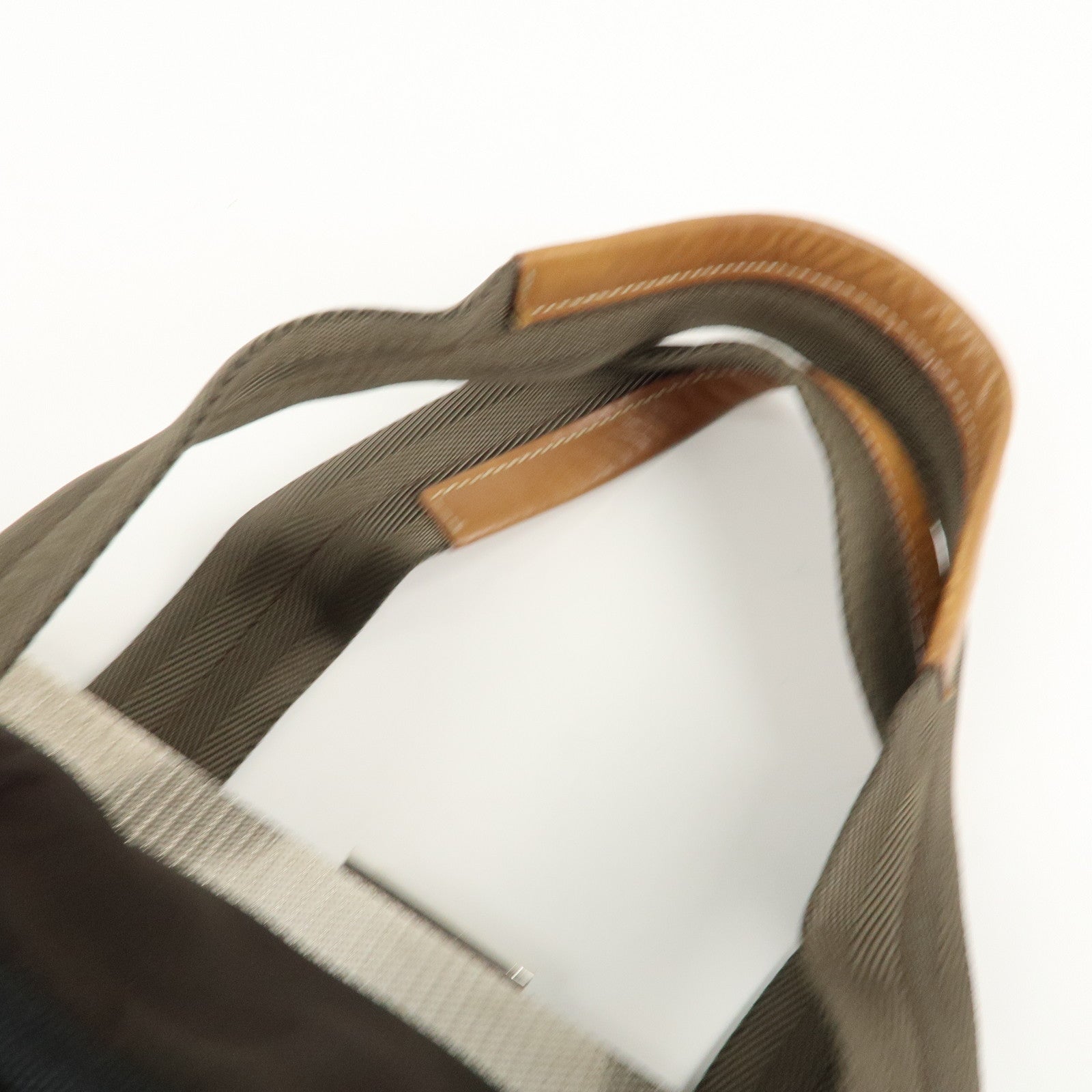 PRADA Nylon Leather Shoulder Bag Khaki Brown Green Used
