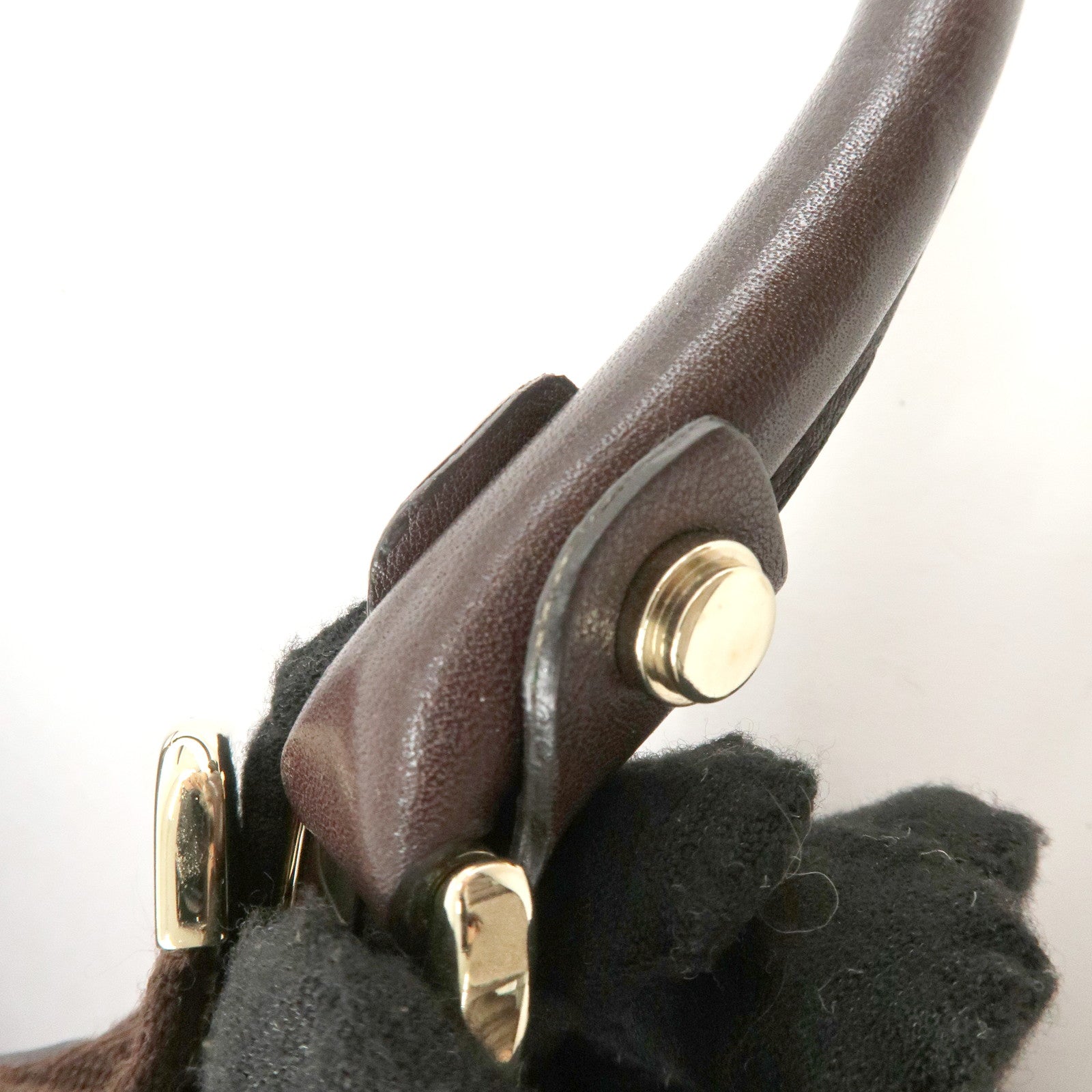 GUCCI Abbey Guccissima Leather Shoulder Bag Dark Brown 190525 Used