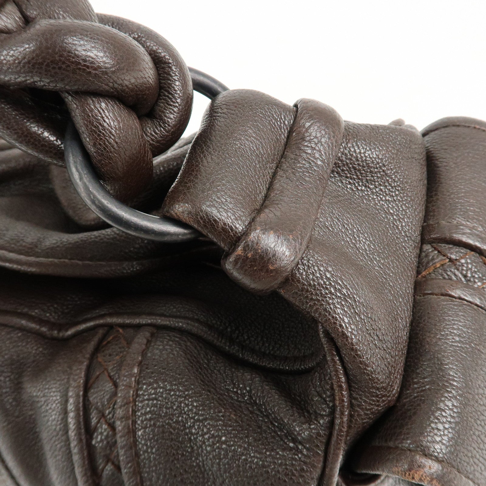 BOTTEGA VENETA Intrecciato Leather Shoulder Bag 179309 Used