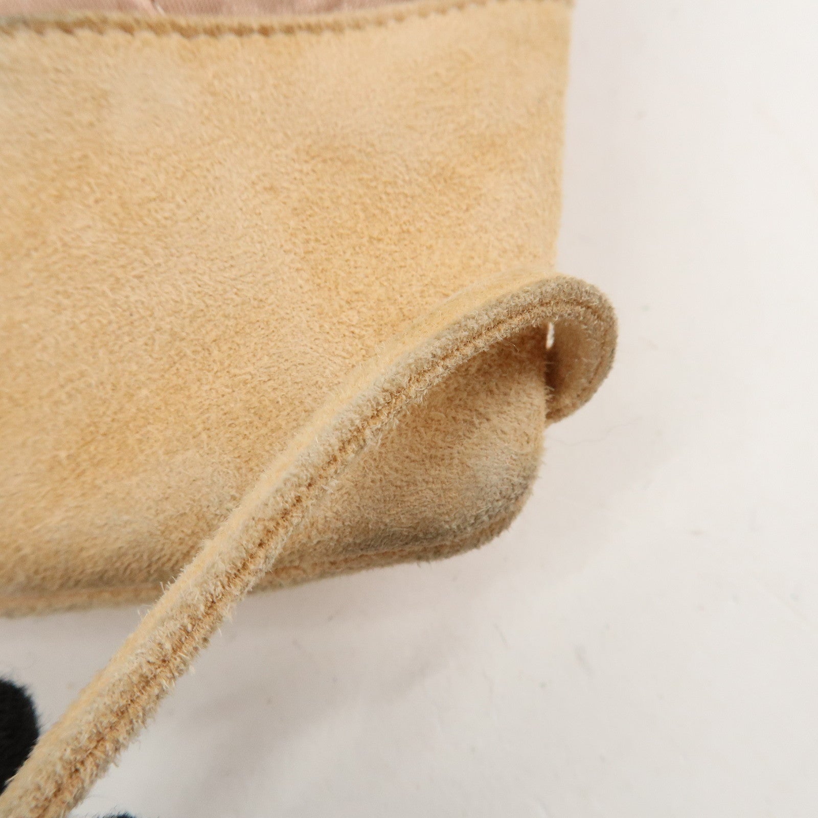 CHANEL Matelasse Satin Suede Back Pack Ruck Sack Pink Beige Used