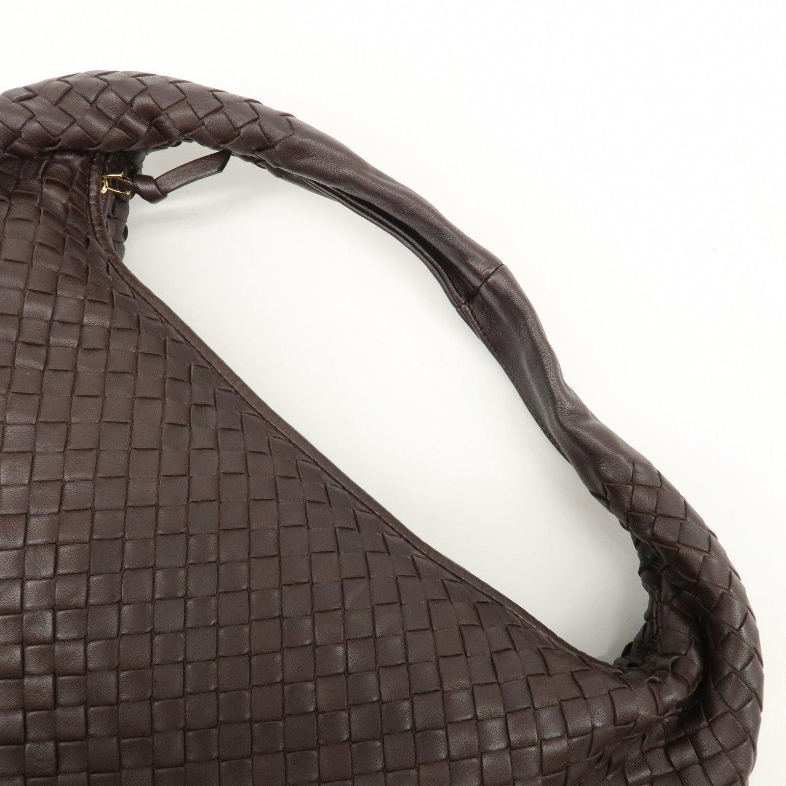 BOTTEGA VENETA Hobo Intrecciato Leather Shoulder Bag Brown 115654 Used