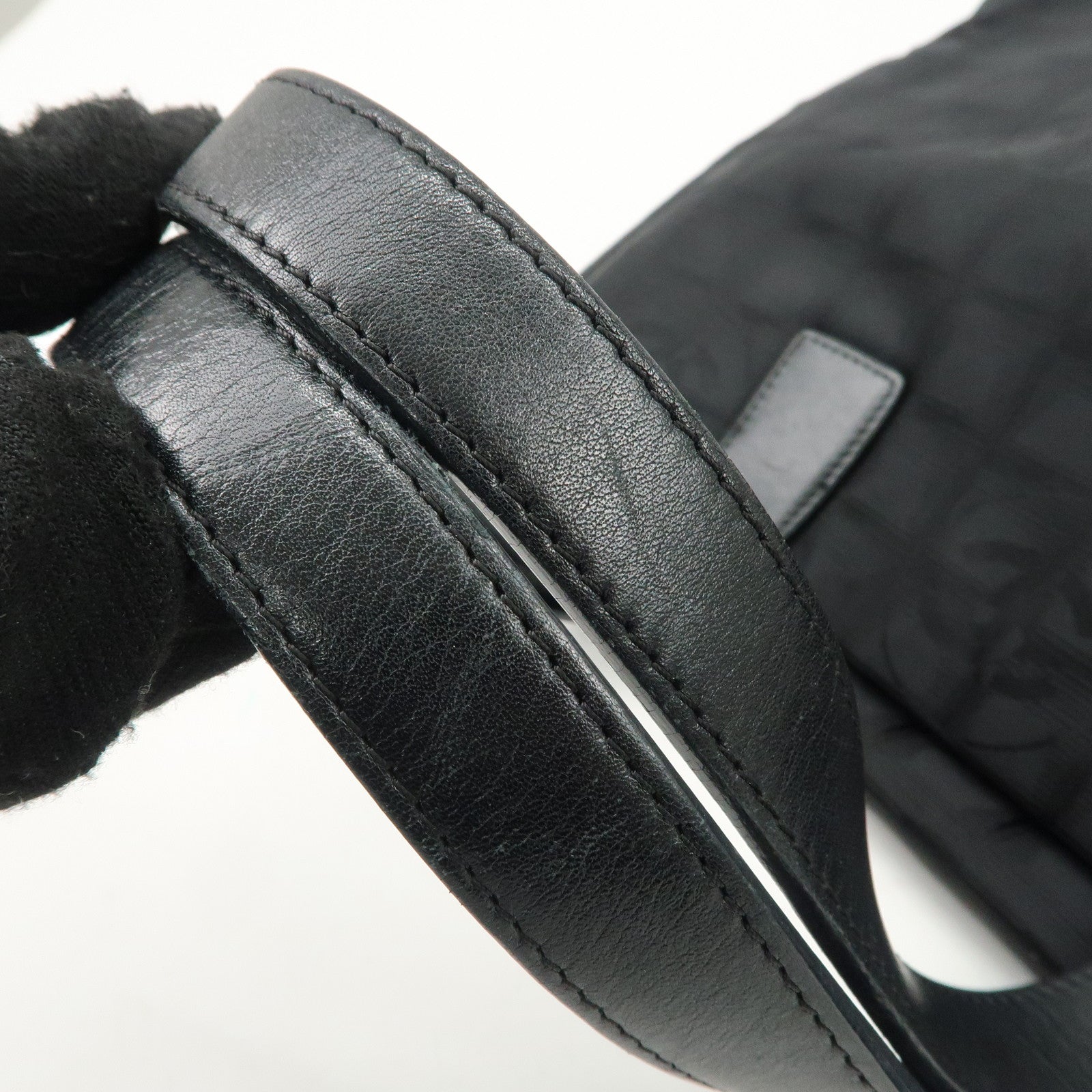 CHANEL New Travel Line Nylon Jacquard Leather Tote Bag A15991 Used