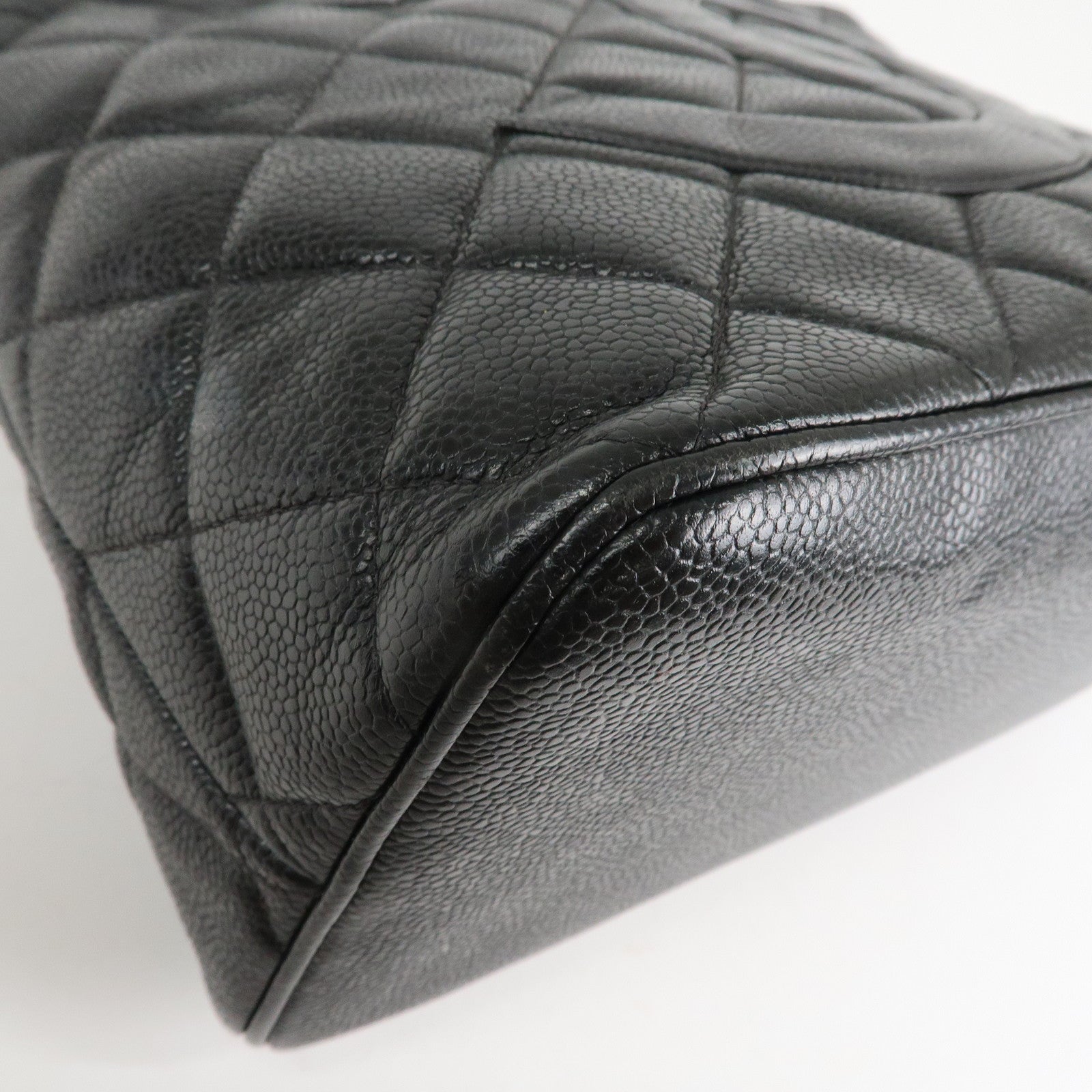 CHANEL Matelasse Caviar Skin Medalion Tote Bag Hand Bag A01804 Used