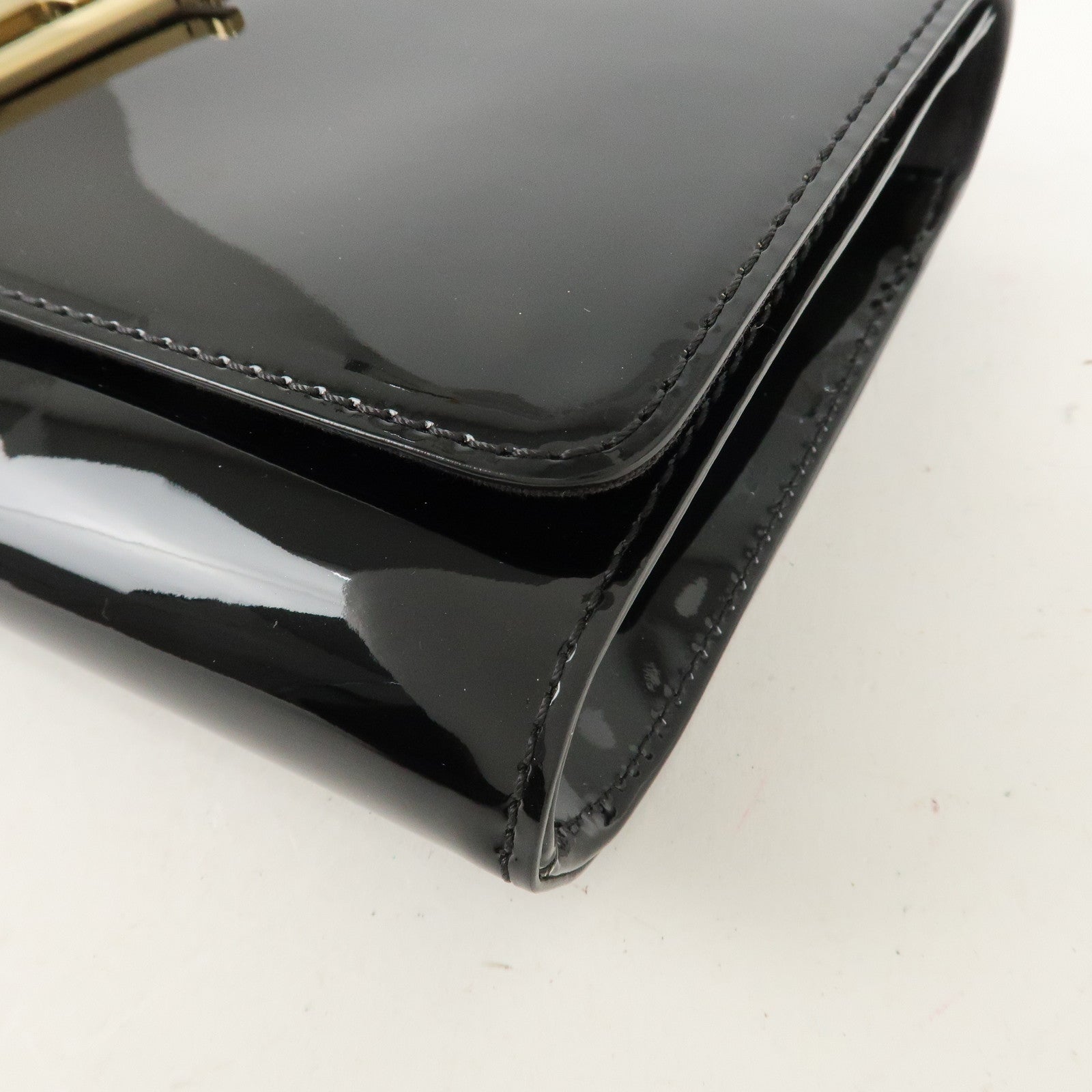 Louis Vuitton Vernis Pochette Louise EW Clutch Bag Noir M90083 Used