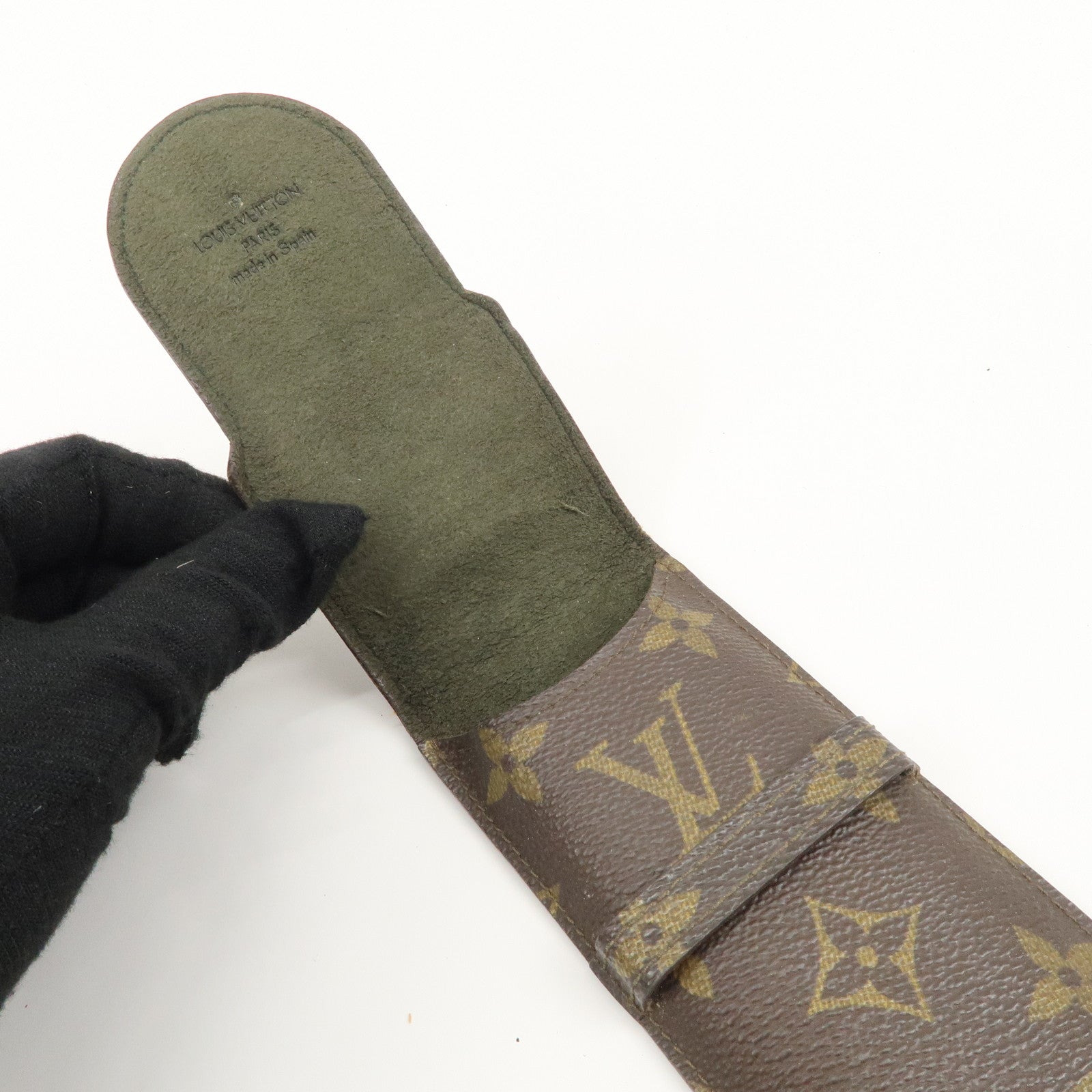 Louis Vuitton Monogram Taiga Set of 3 Glasses Case M62990 M30364 Used