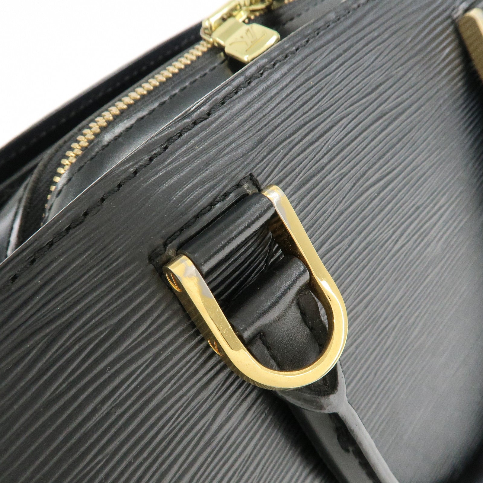 Louis Vuitton Epi Pont Neuf Hand Bag Gold HDW Noir Black M52052 Used