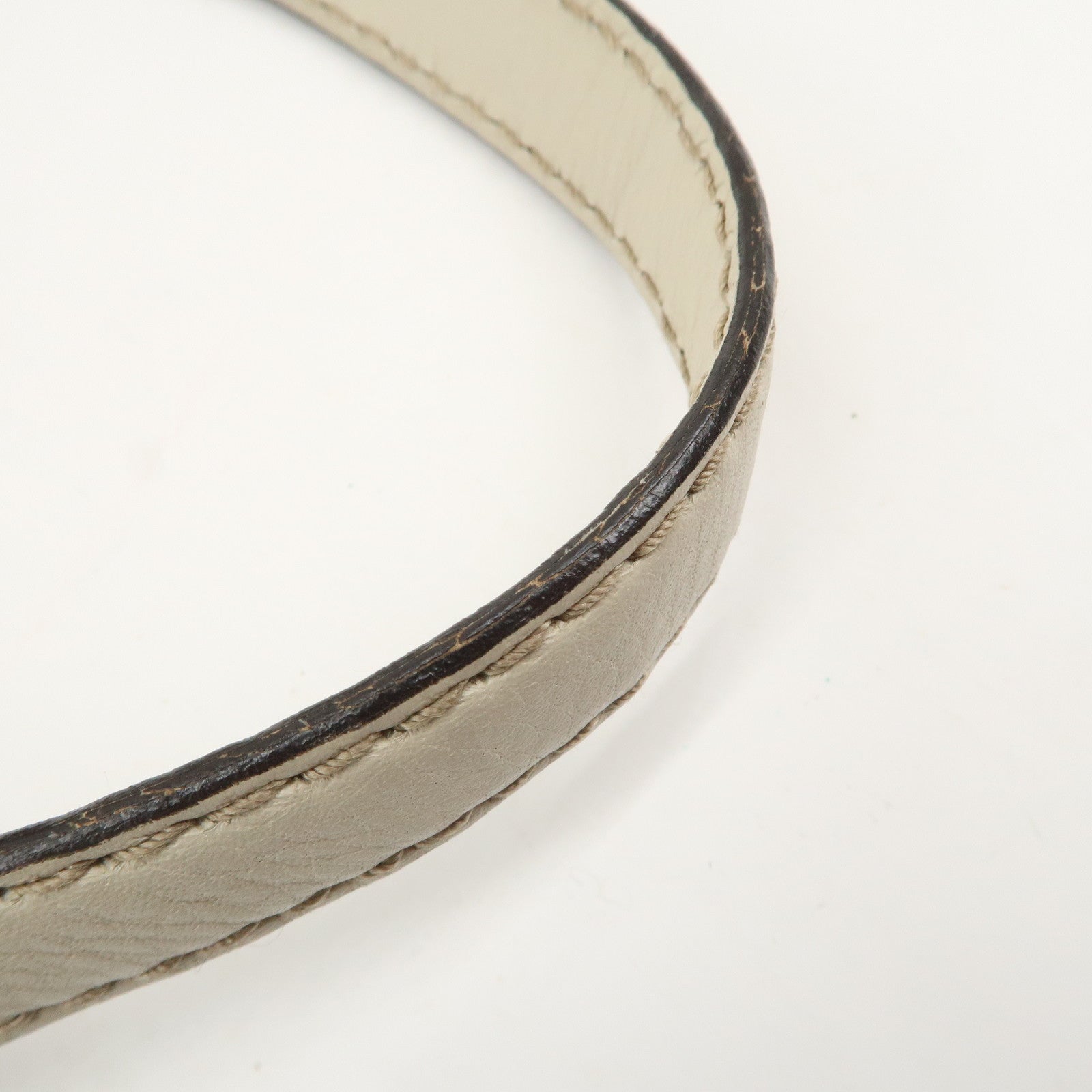 GUCCI Sherry GG Canvas Leather Hand Bag Beige Brown 233609 Used