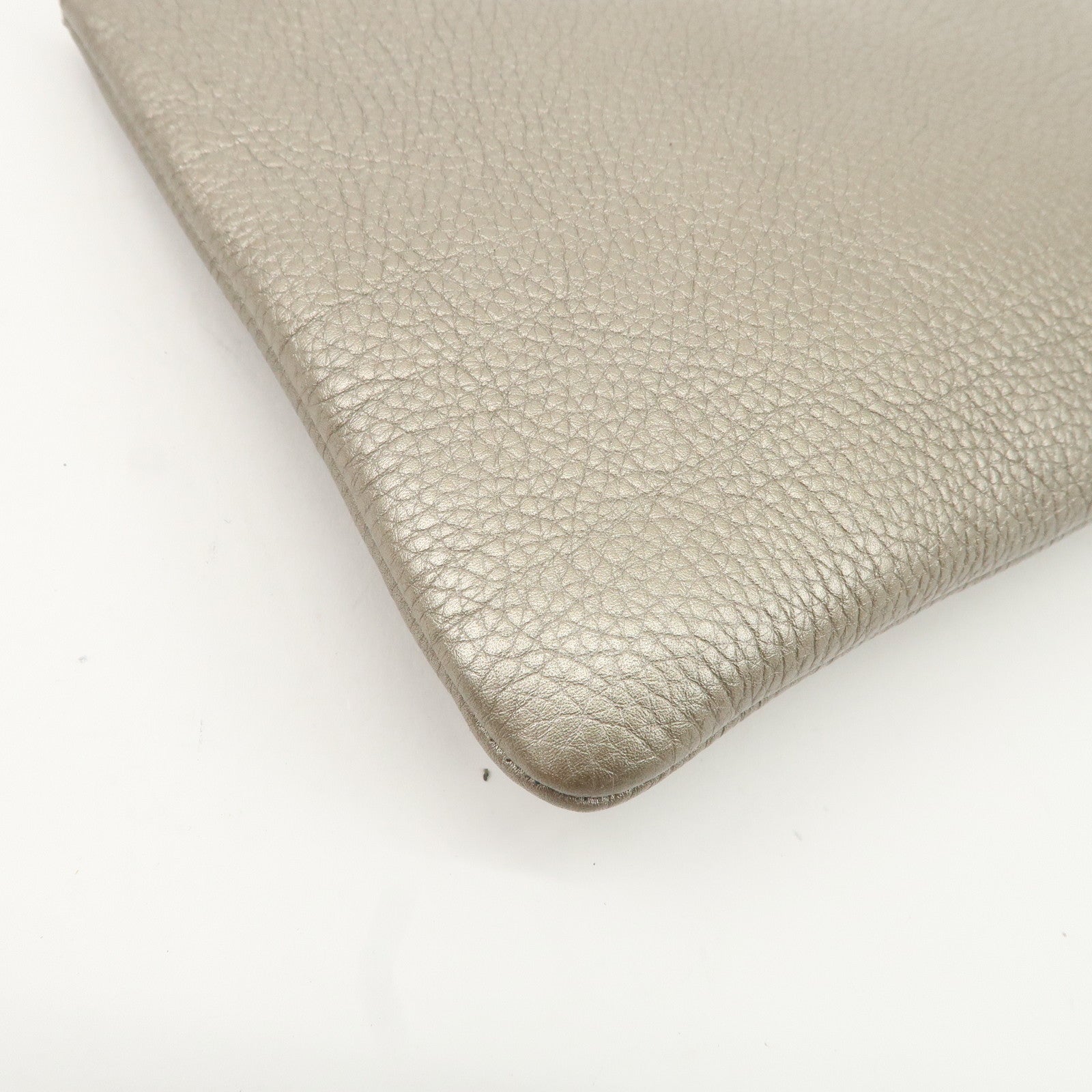 GUCCI Bamboo Leather Tassel Pouch Champaigne Beige 376854 Used