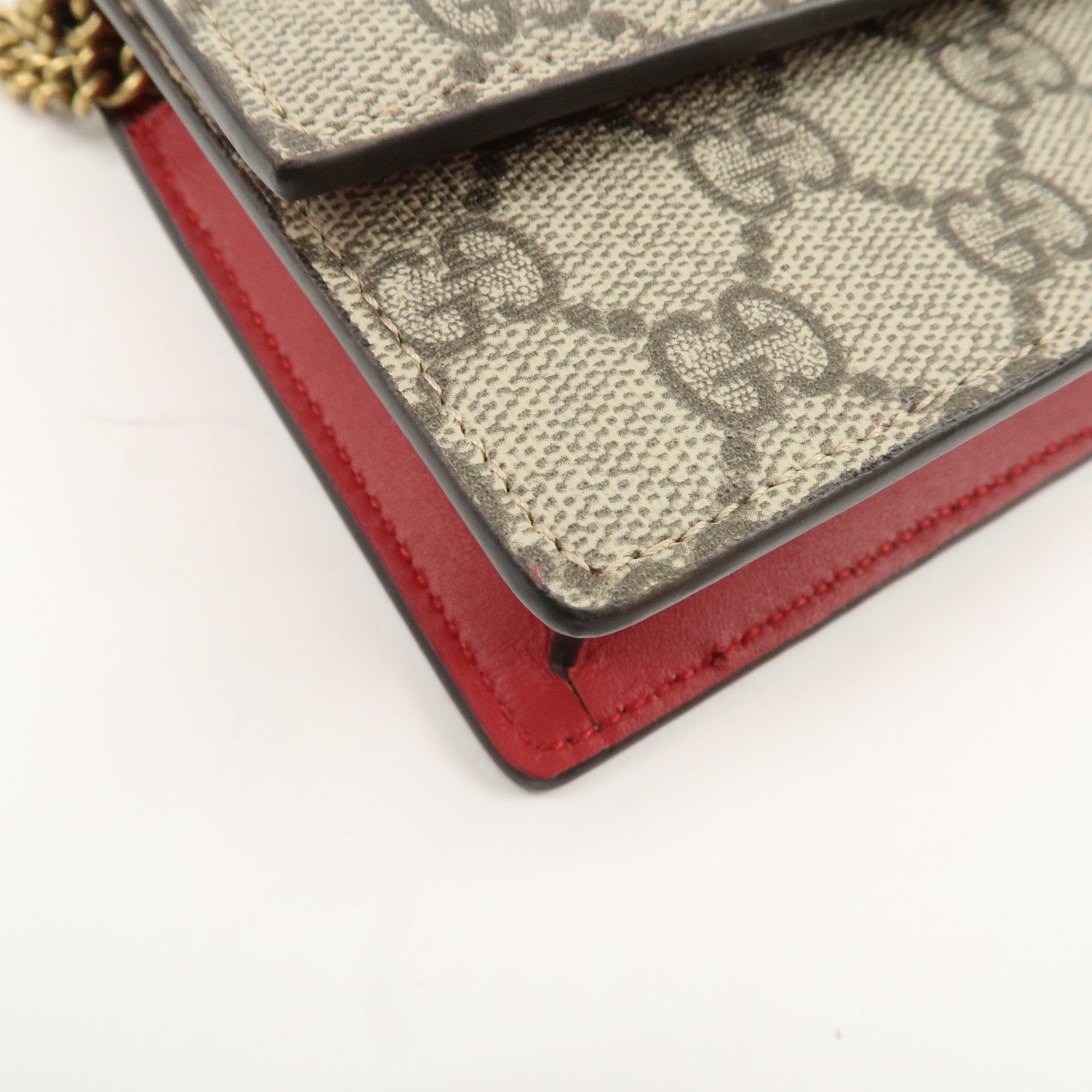 GUCCI GG Supreme Leather Cherry Chain Shoulder Bag 481291 Used