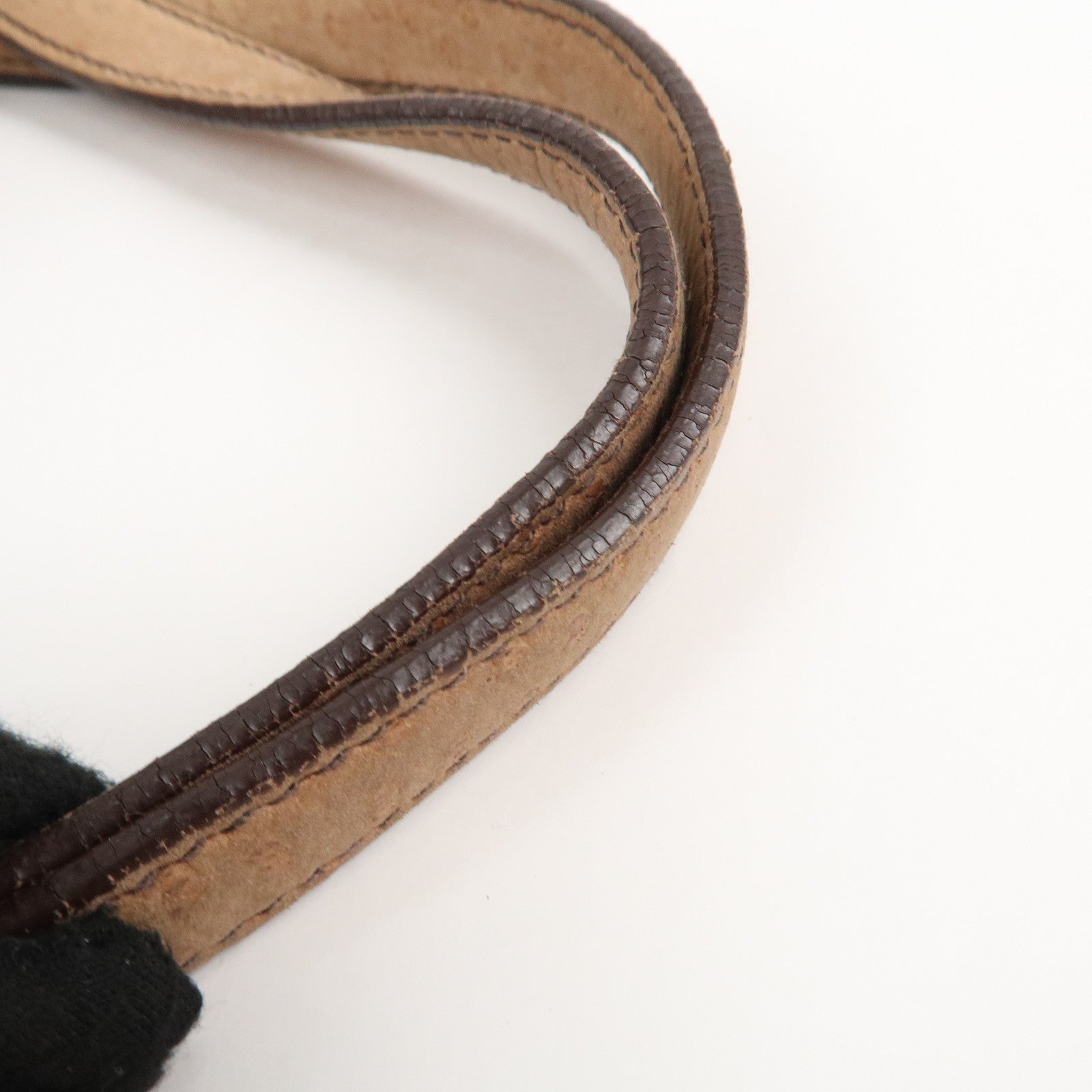 PRADA Logo Suede Clasp Tote Bag Hand Bag Beige BR1935 F/S Used