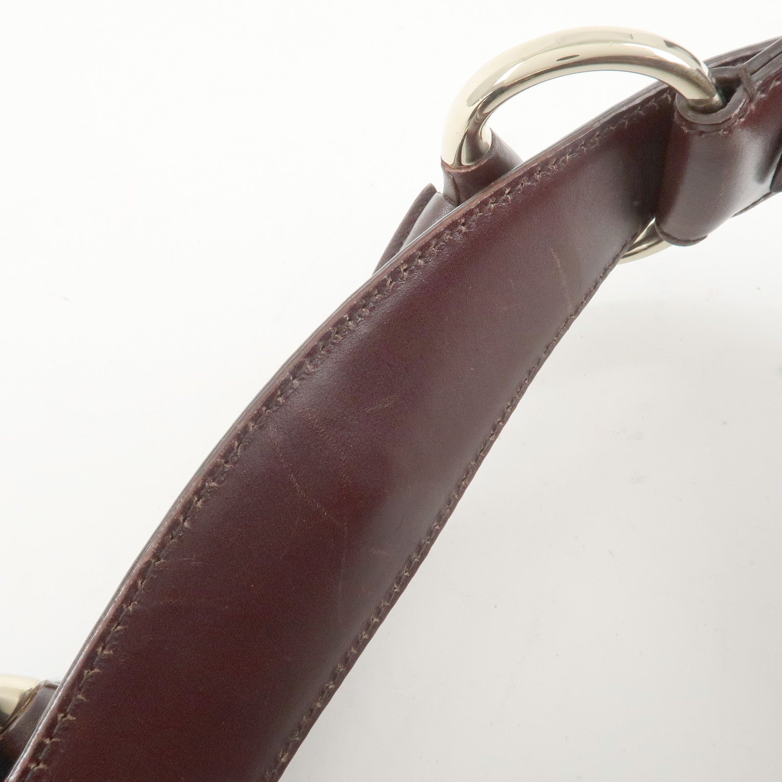 GUCCI Horsebit Guccissima Leather Shoulder Bag Dark Brown 115867 Used