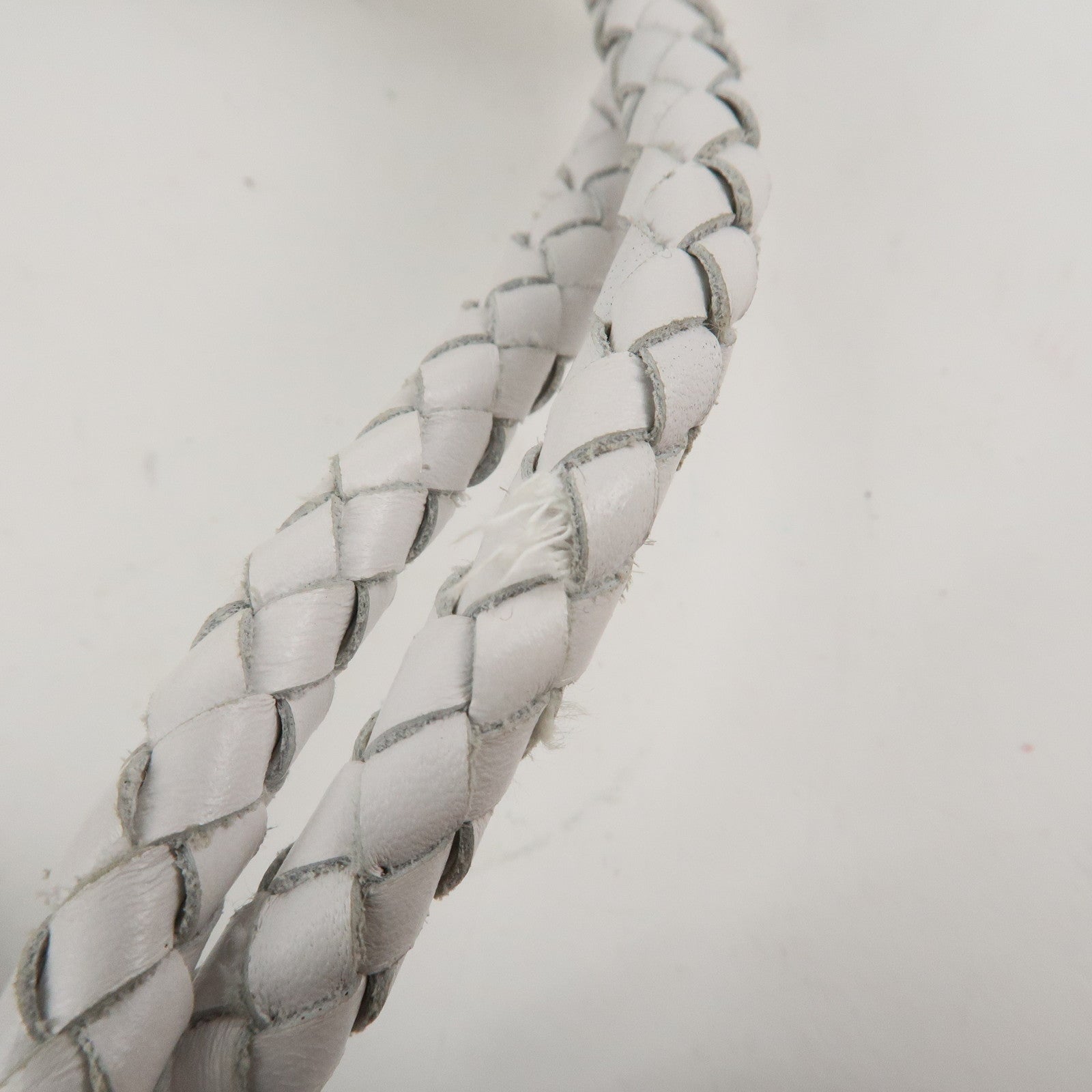 CELINE Leather Shoulder Bag White Gold Hardware Used