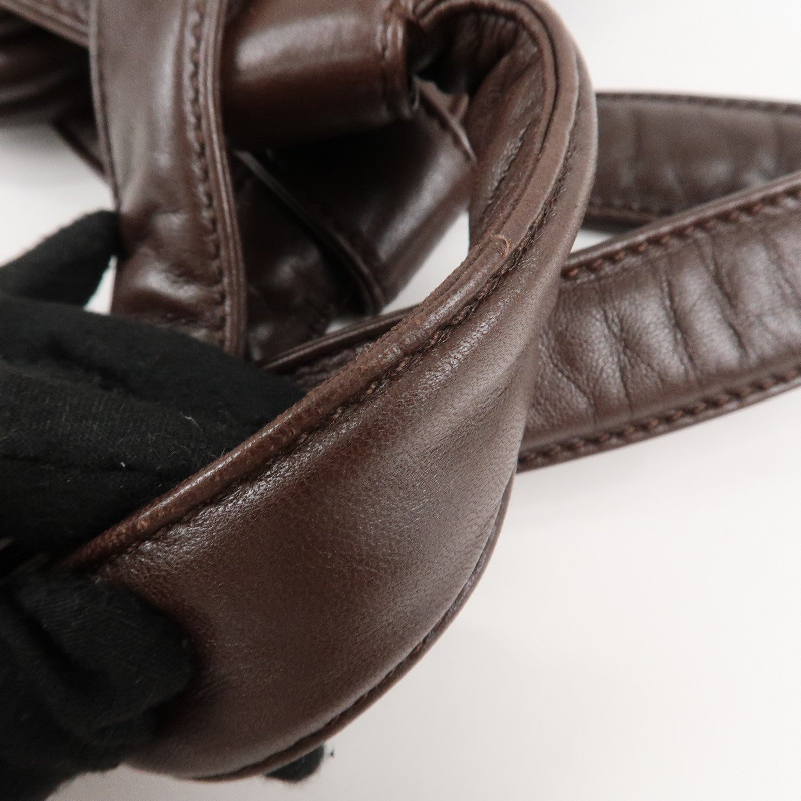 LOEWE Anagram Leather Clasp Shoulder Bag Hand Bag Brown Used