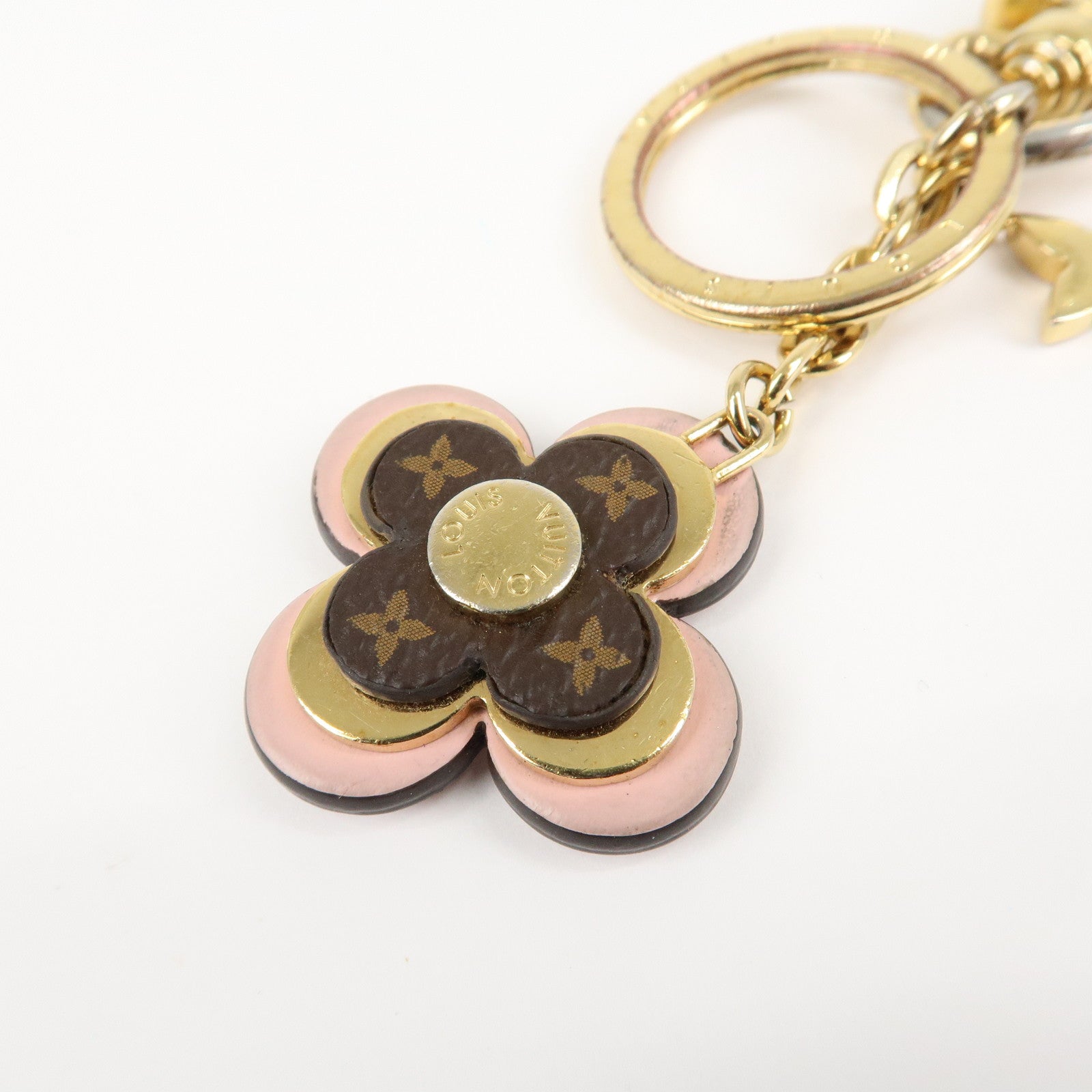 Louis Vuitton Blooming Flower BB Bag Charm Key Chain Pink M63085 Used