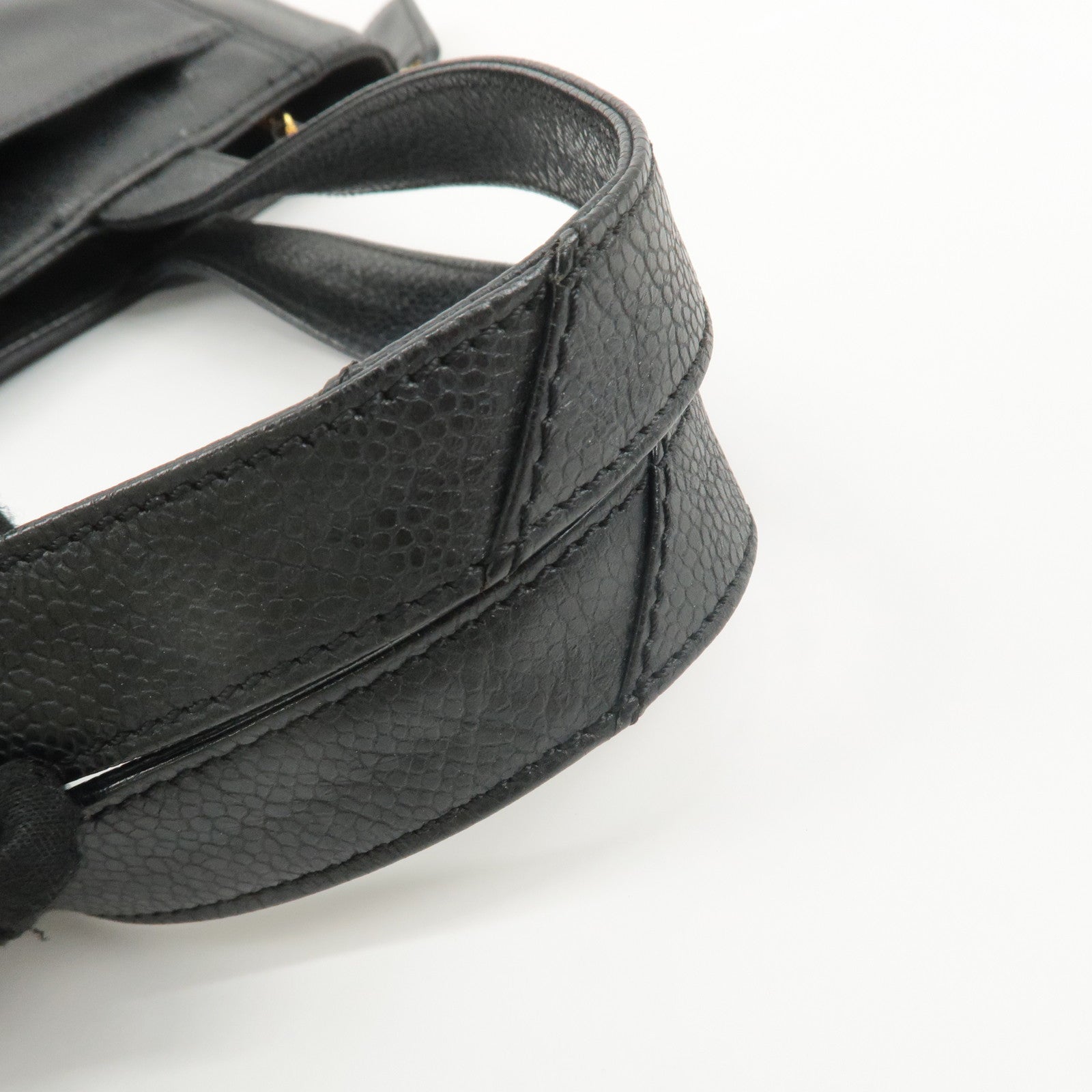 CHANEL Caviar Skin Tote Bag Shoulder Bag Hand Bag Black Used