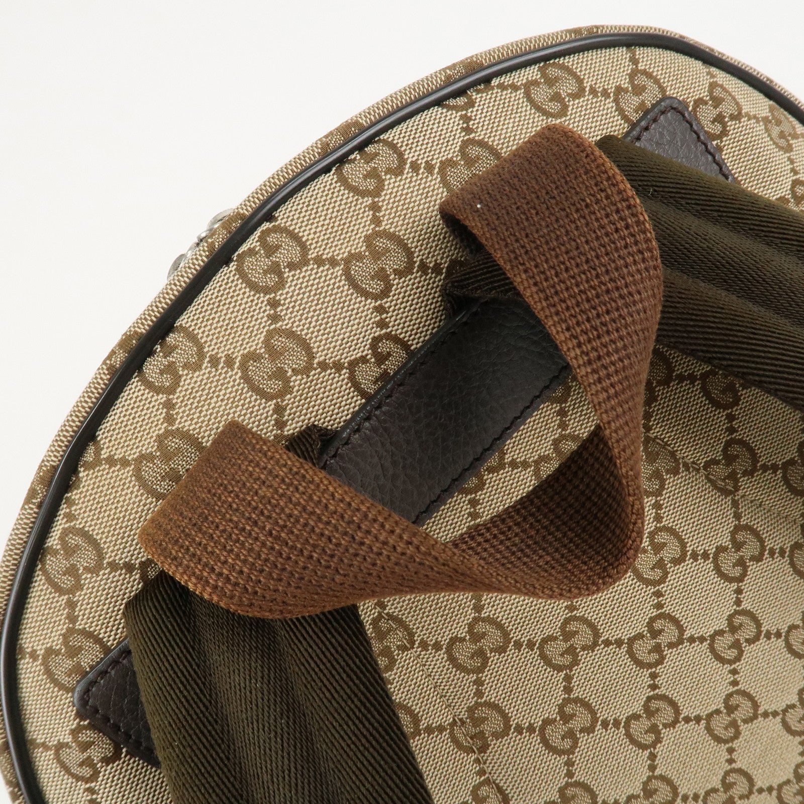 GUCCI GG Canvas Leather Backpack Beige Brown 449906 Used