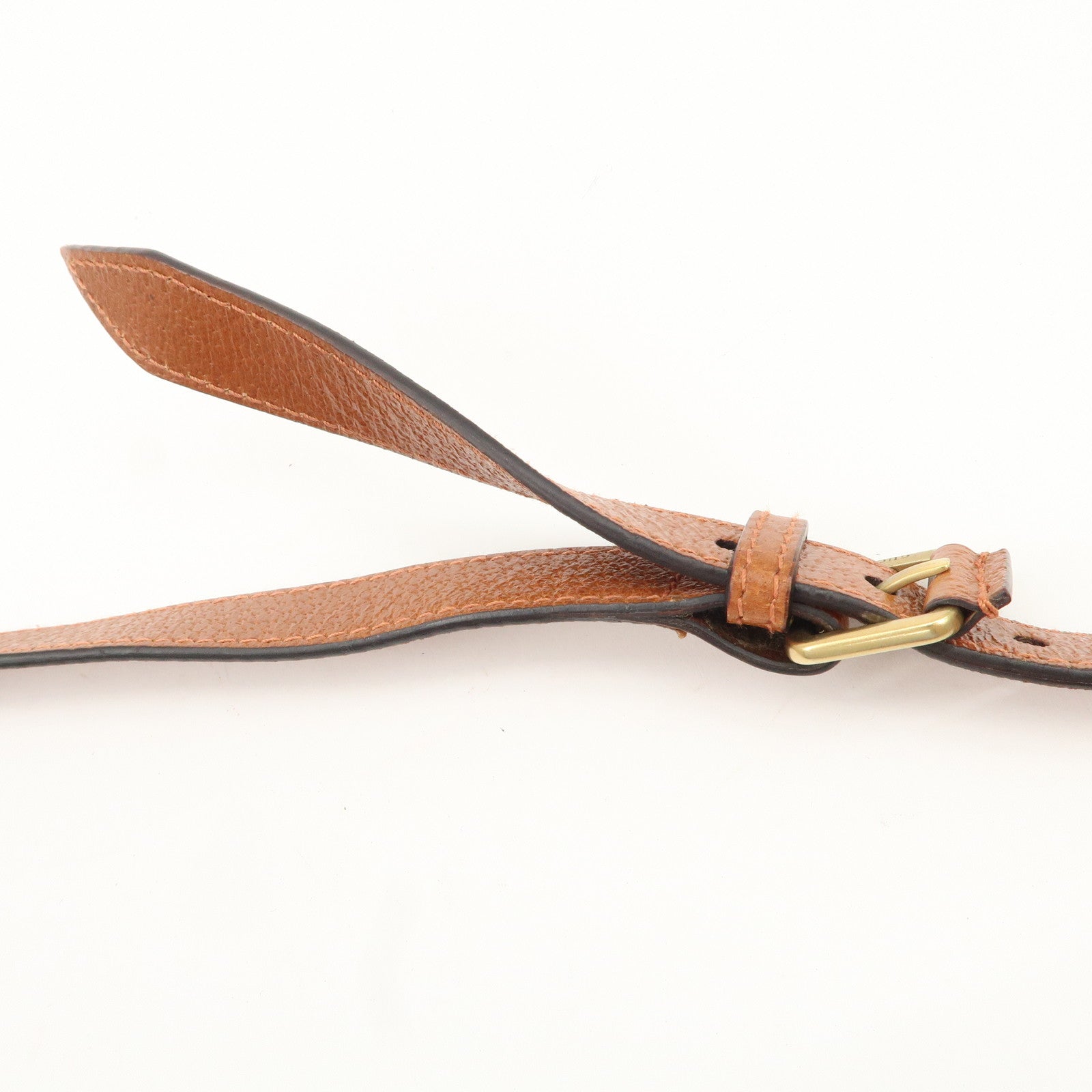 GUCCI GG Canvas Leather Shoulder Bag Brown 120893 Used