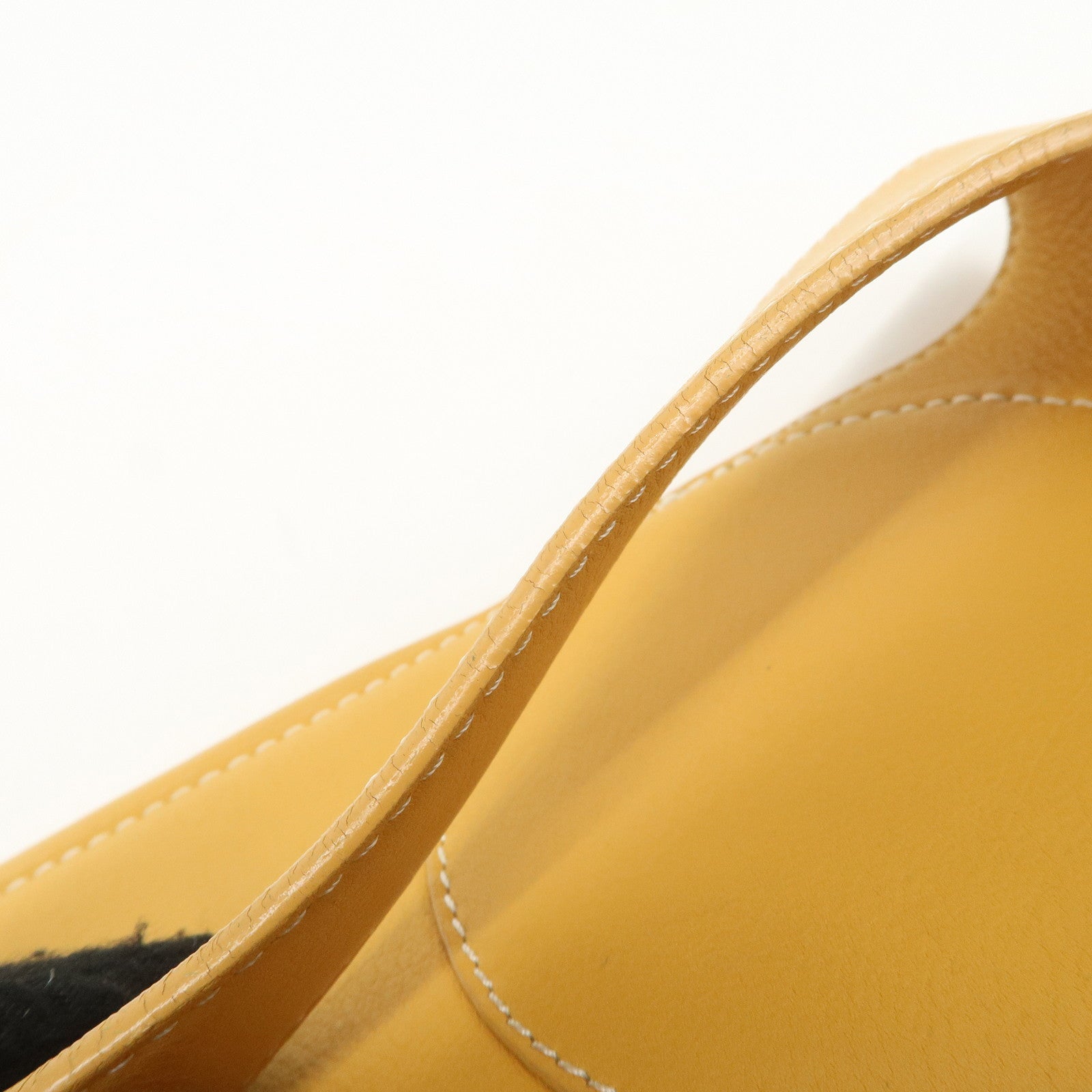 LOEWE Leather Anton Backpack Rucksack Shoulder Bag Yellow Used