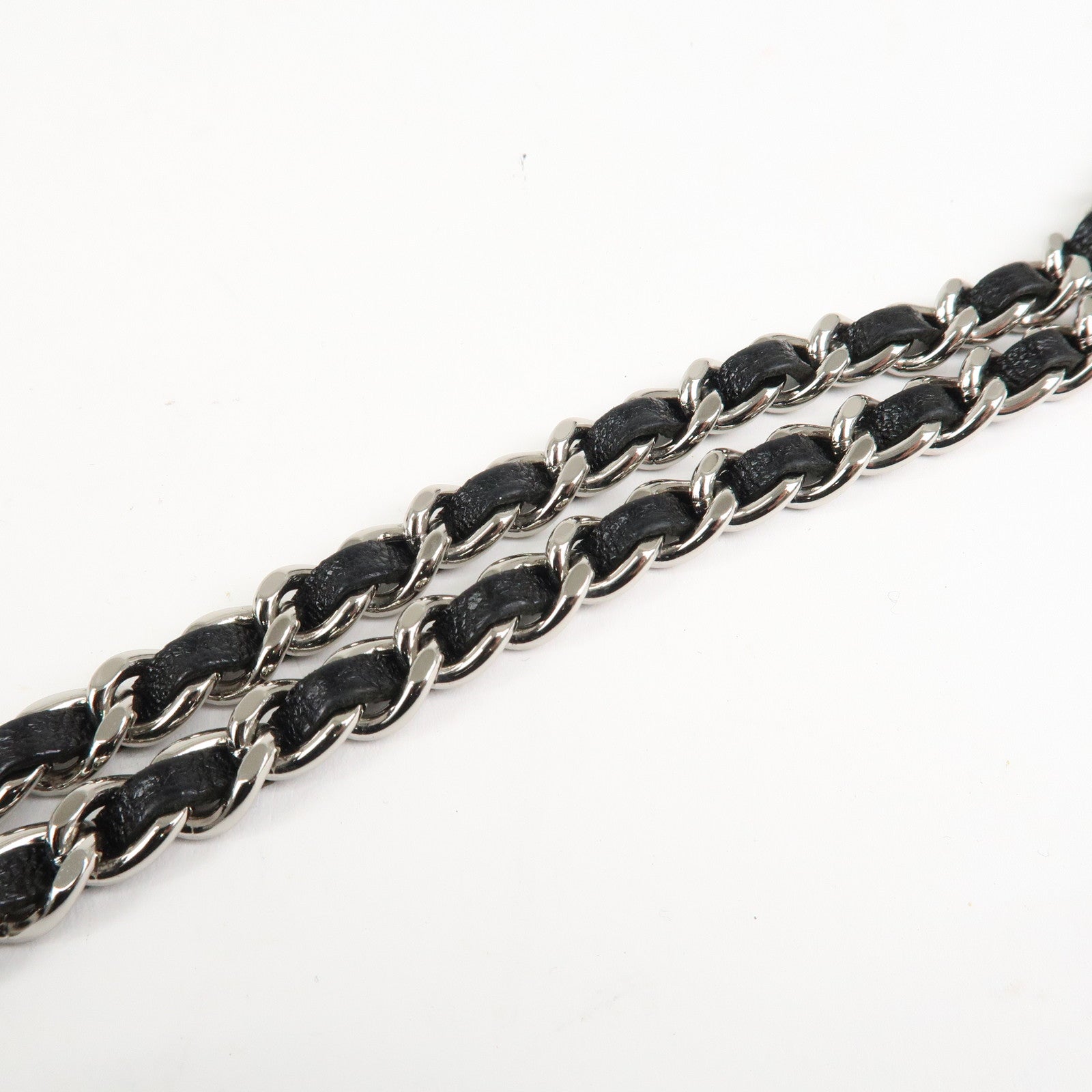 CHANEL COCO Mark Lamb Skin Half Moon Chain Shoulder Bag A40033 Used