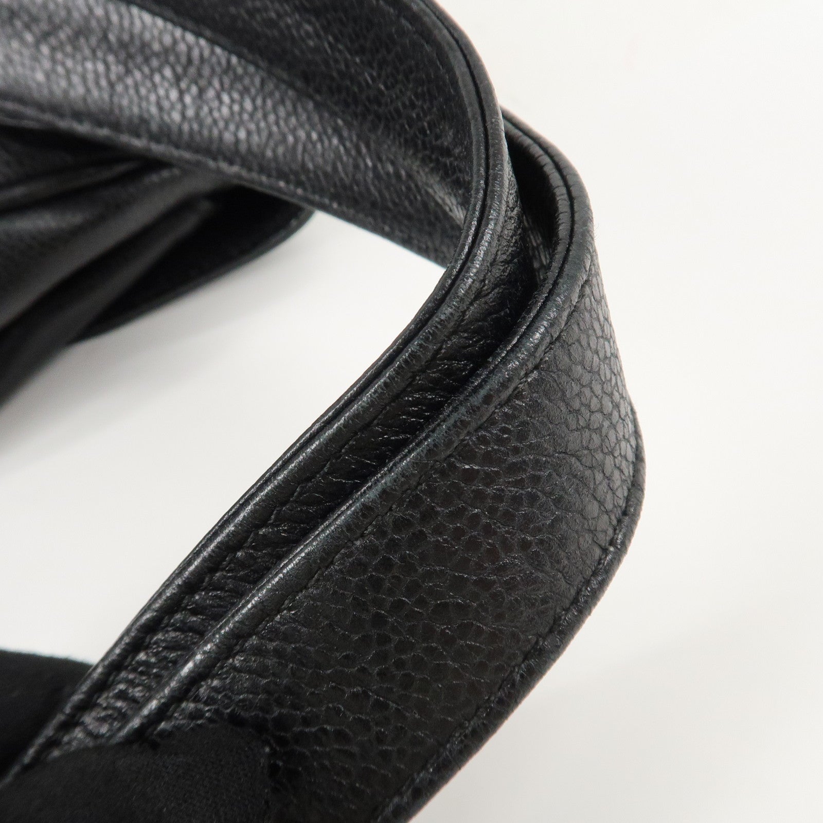 CHANEL Triple COCO Caviar Skin Chain Back Pack Black Gold Used