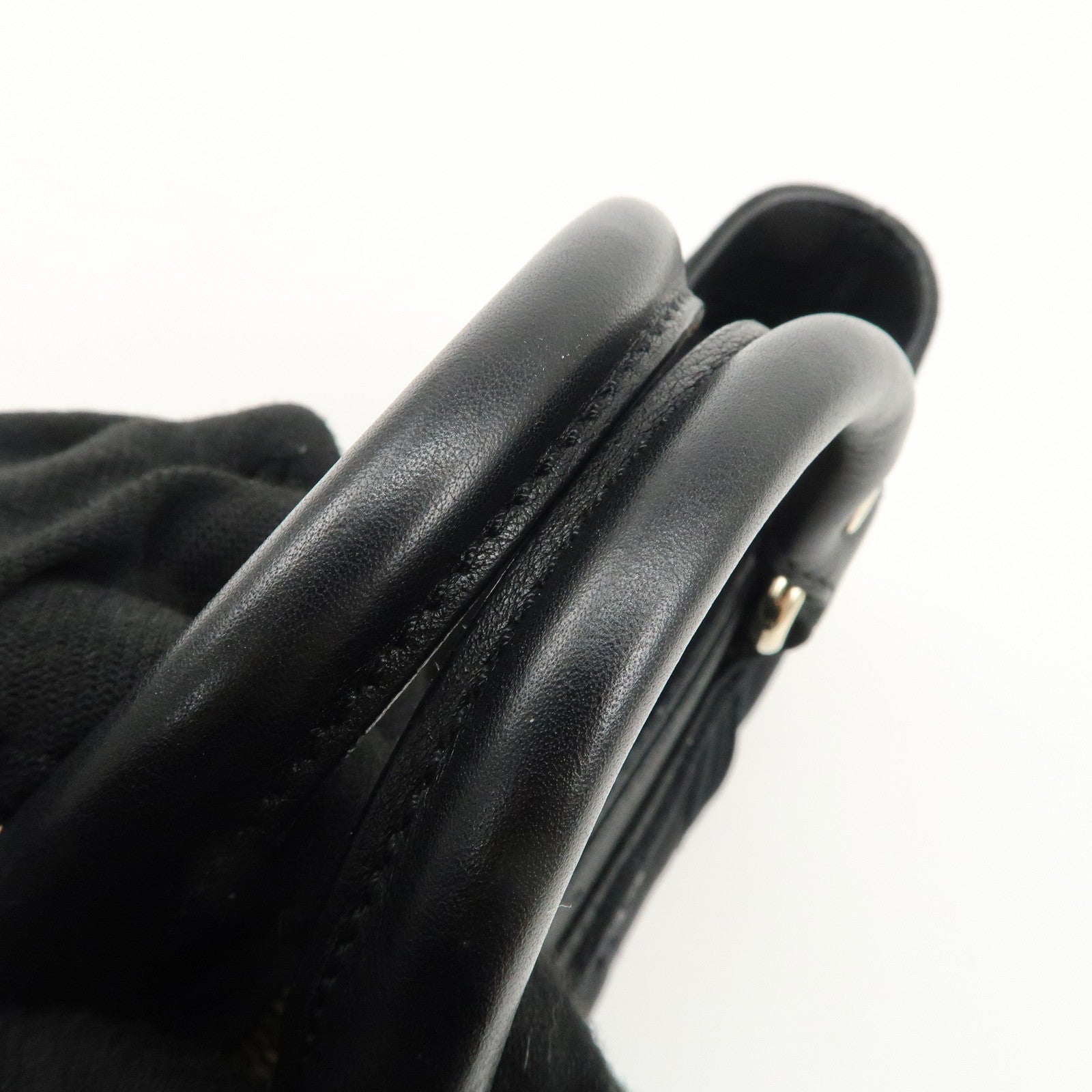 CELINE Macadam Satin Leather Mini Boogie Bag Beads Macadam Stamp Used