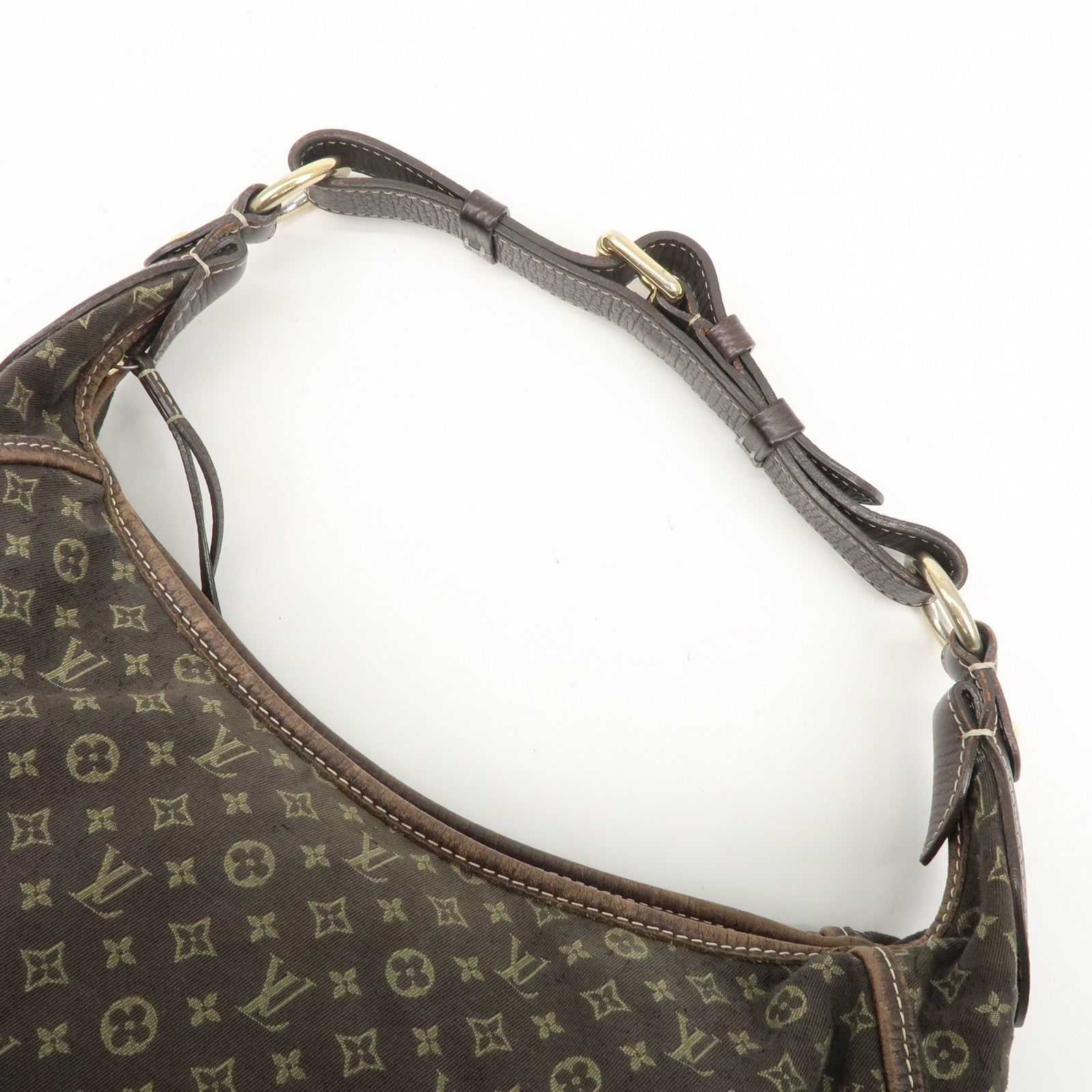 Louis Vuitton Monogram Mini Lin Manon MM Shoulder Bag Ebene M95619 Used