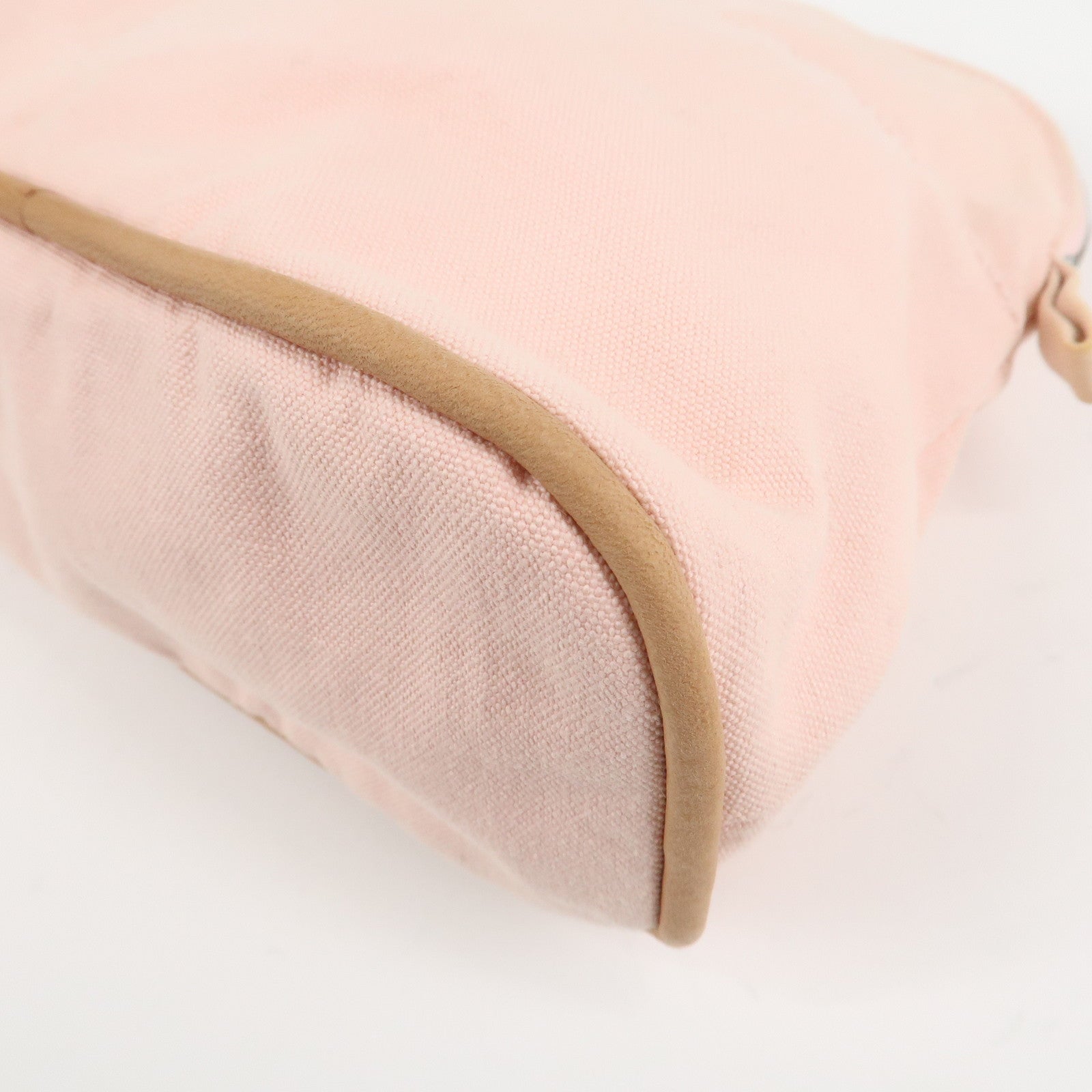 HERMES Canvas Leather Bolide PM Pouch Cosmetic Pouch Pink Used
