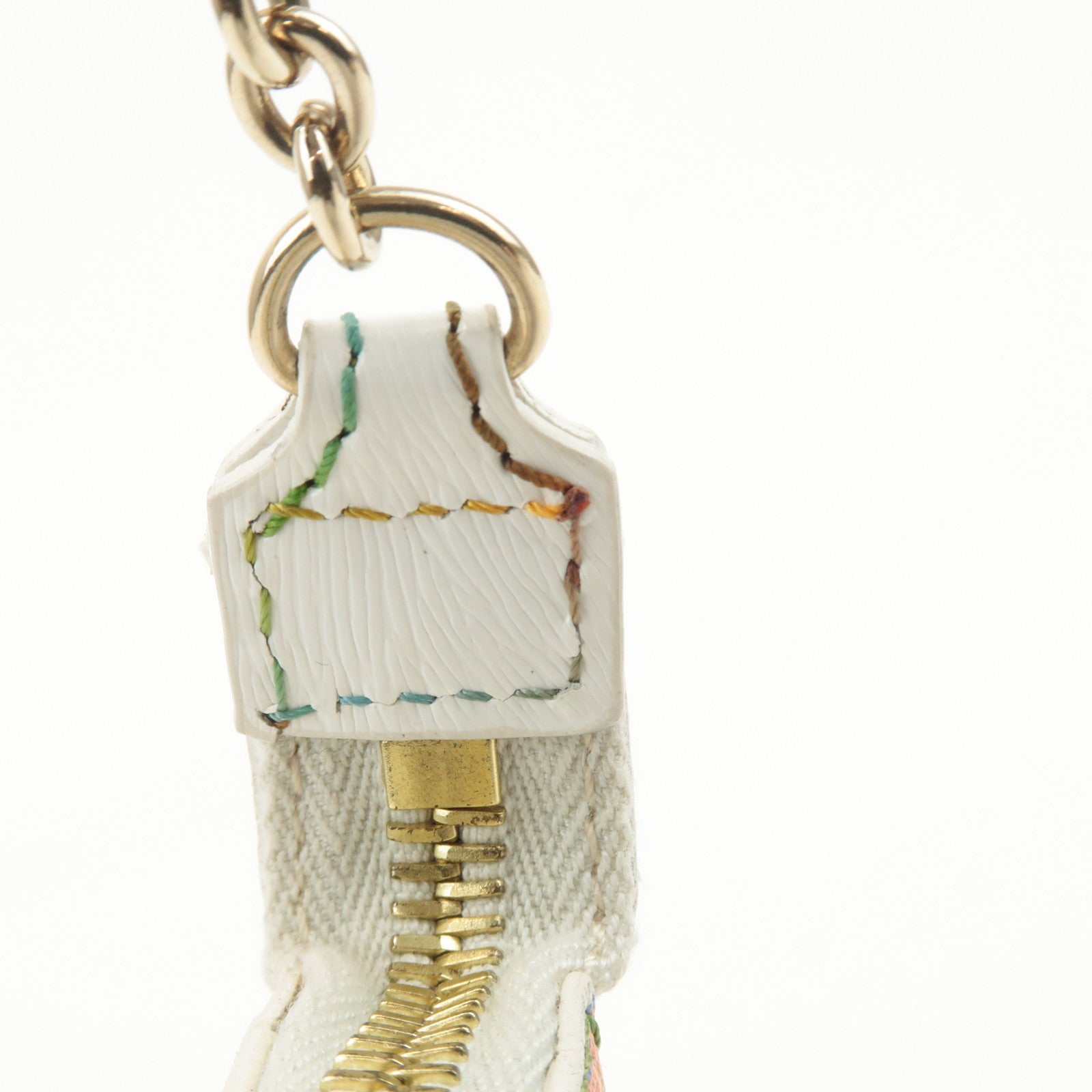 FENDI Zucca Print PVC Chain Accessory Pouch Multicolor 8BR592 Used