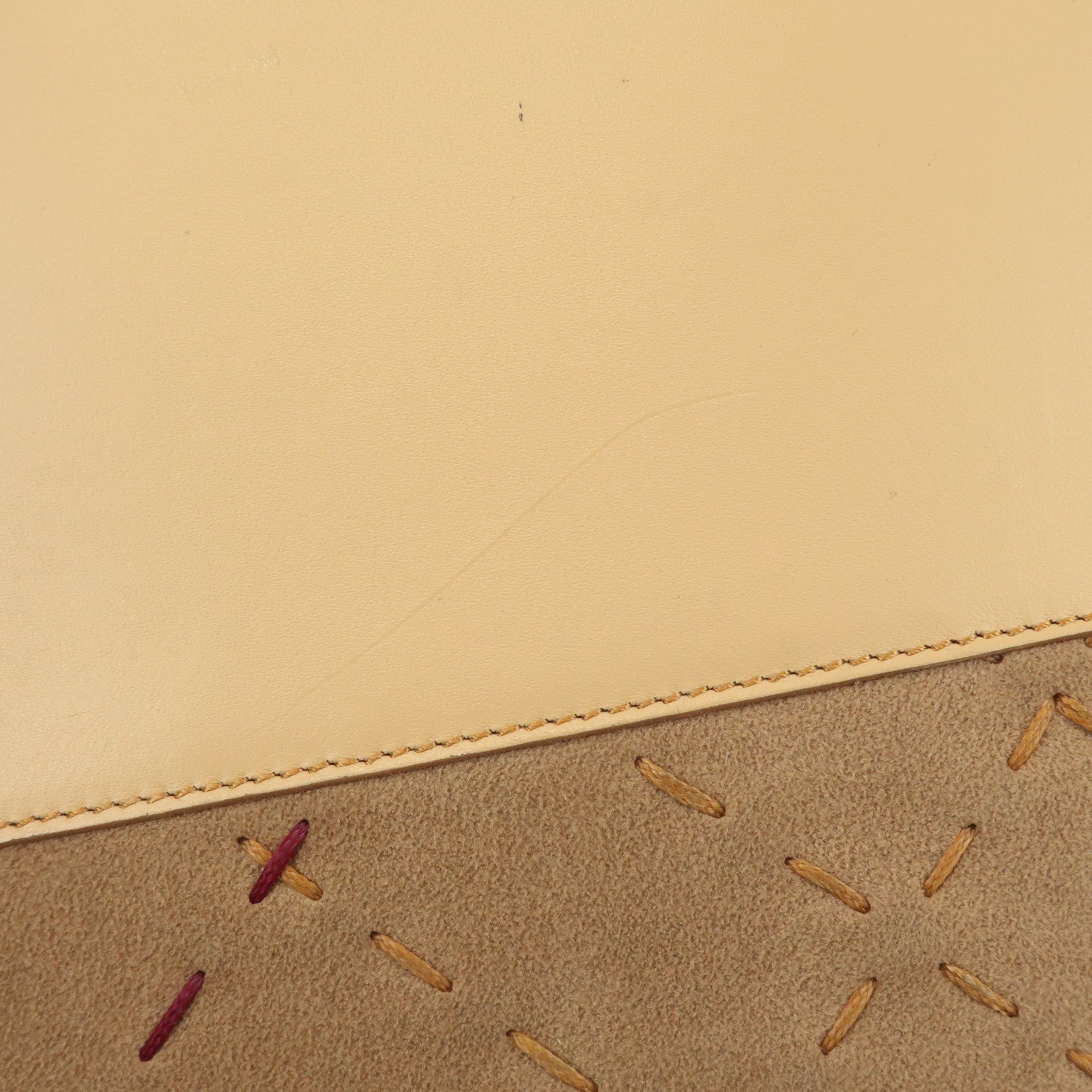 BURBERRY London Leather Suede Tote Bag Hand Bag Beige Used