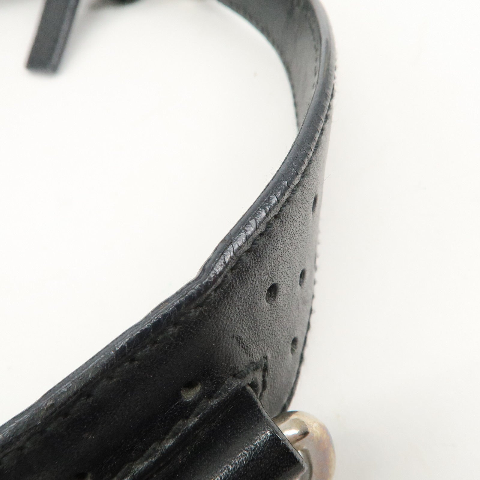 GUCCI Interlocking G Canvas Leather One Shoulder Bag Black 114869 Used