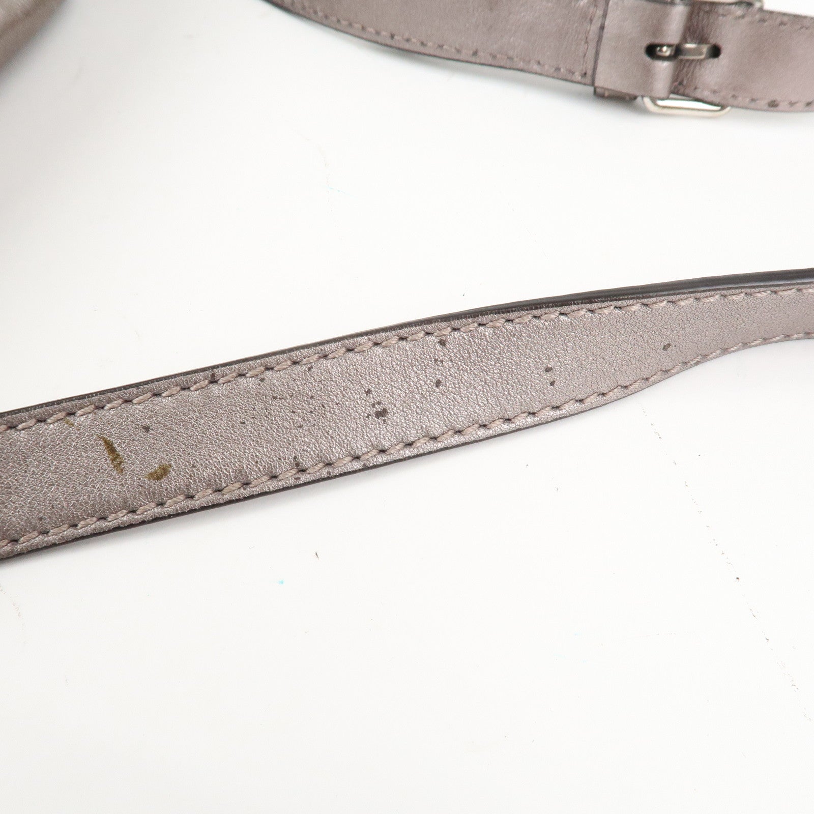 GUCCI GG Imprime PVC Leather Shoulder Bag Metallic Rose gold 233268 Used