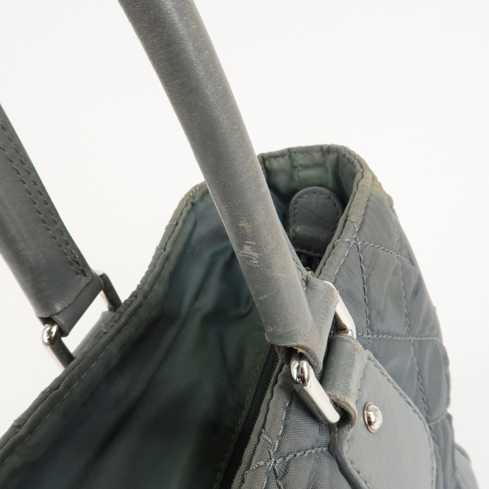 CHANEL Paris New York Line Wild Stitch Nylon Leather Tote Bag Used