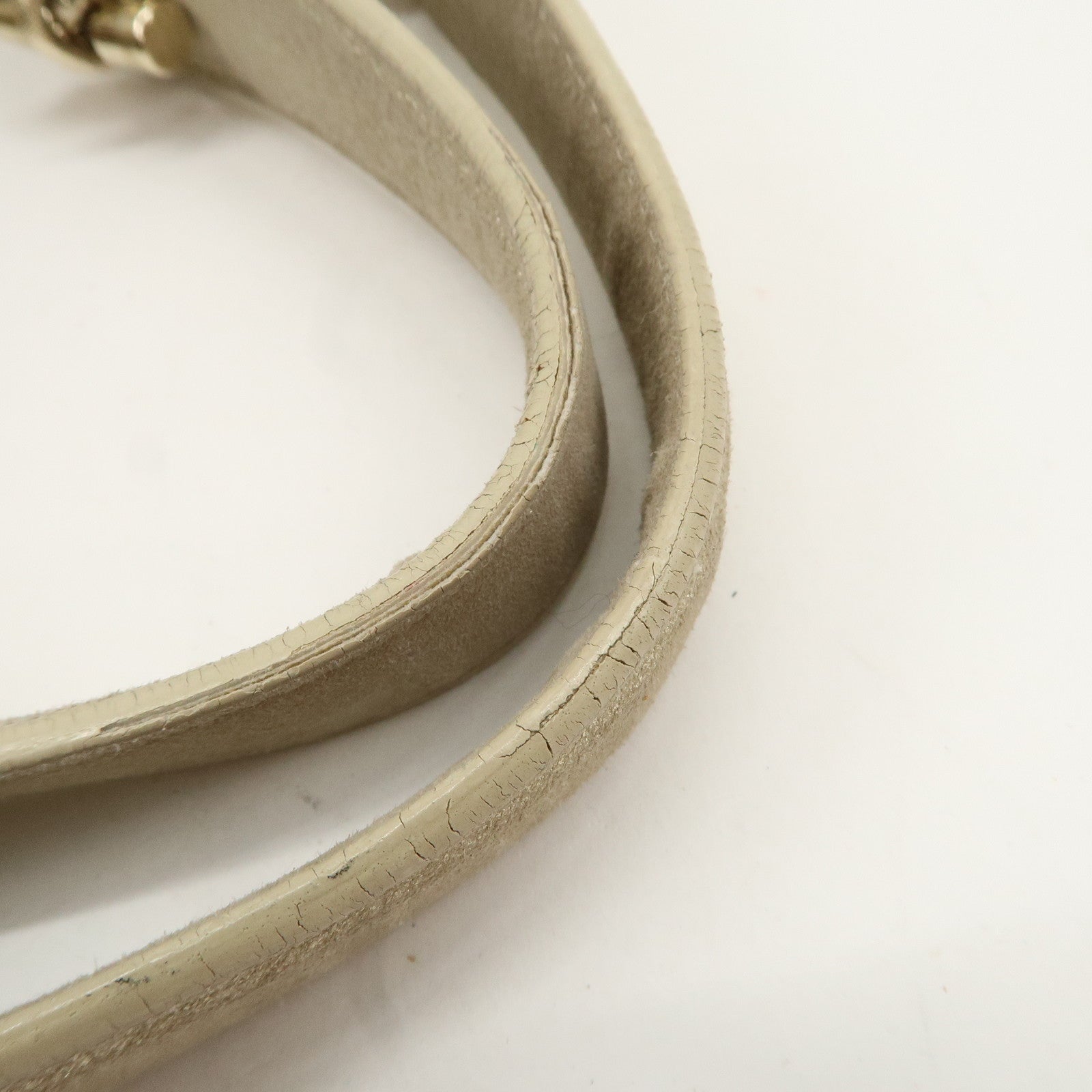 Christian Dior Leather Chain Shoulder Bag Tote Bag Silver Used