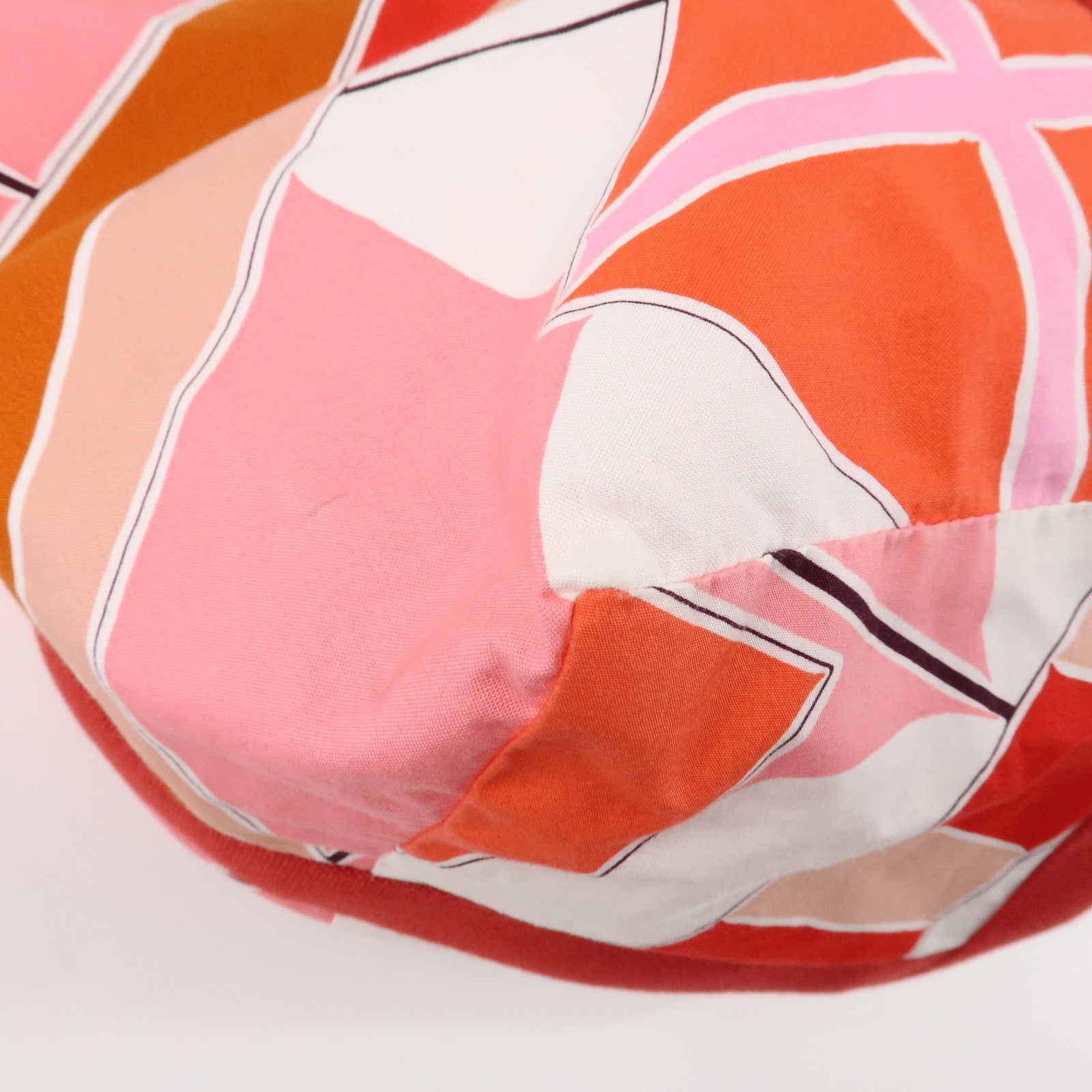 HERMES Cotton Beach Bag Cabas Drapeaux au vent Pink Used