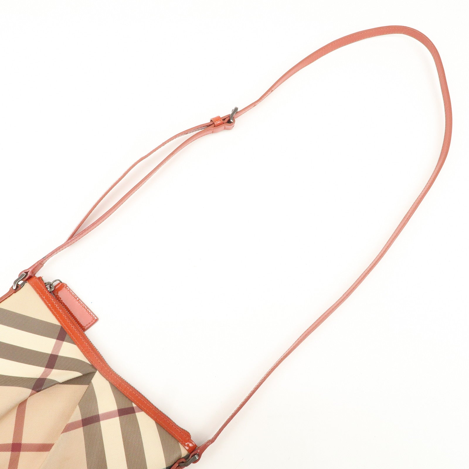 BURBERRY PVC Leather Shoulder Bag Crossbody Bag Beige Orange Used