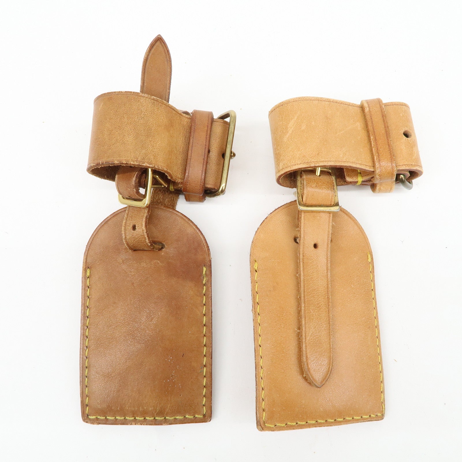 Louis Vuitton Set of 10 Leather Name Tag & Poignet Natural Used
