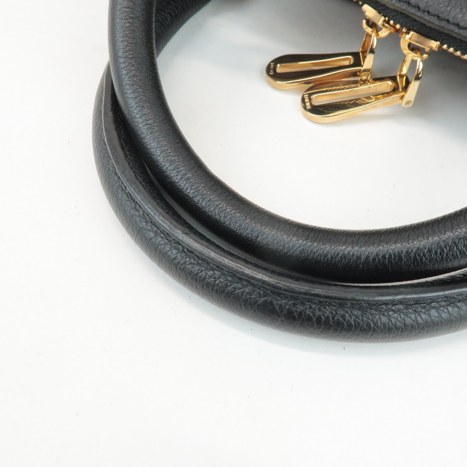 LOEWE Unborn Calf Leather Amasona 36 Hand Bag Brown Black Used