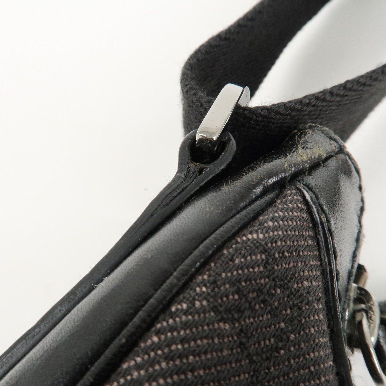 GUCCI GG Denim Leather Shoulder Bag Dark Brown 101682 Used