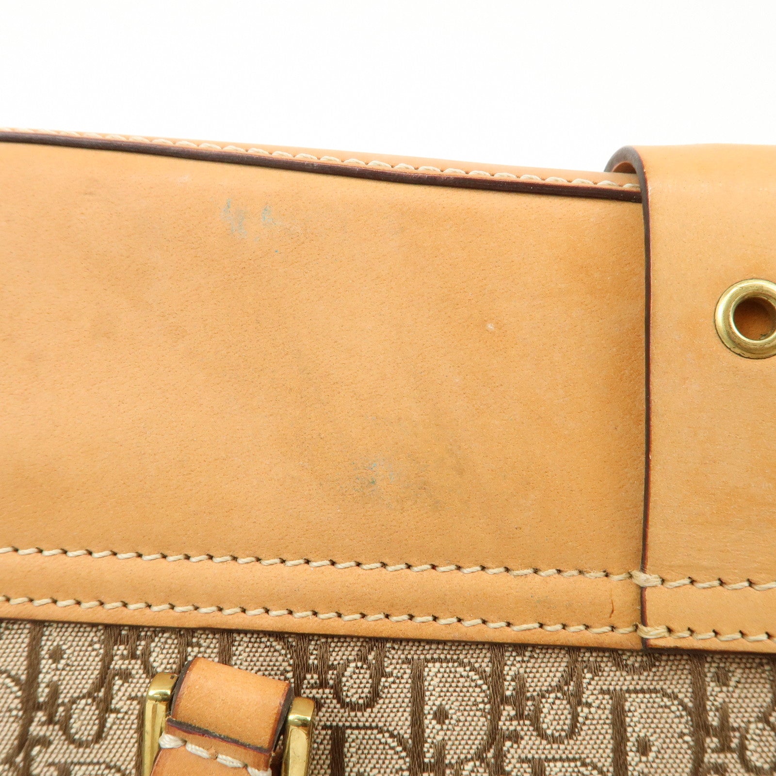 Christian Dior Trotter Street Chic Canvas Leather Shoulder Bag Used