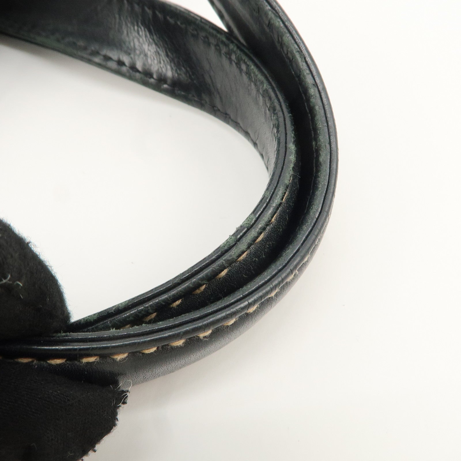 CHANEL Wild Stitch Lamb Skin COCO Mark Hand Bag Black A14692 Used