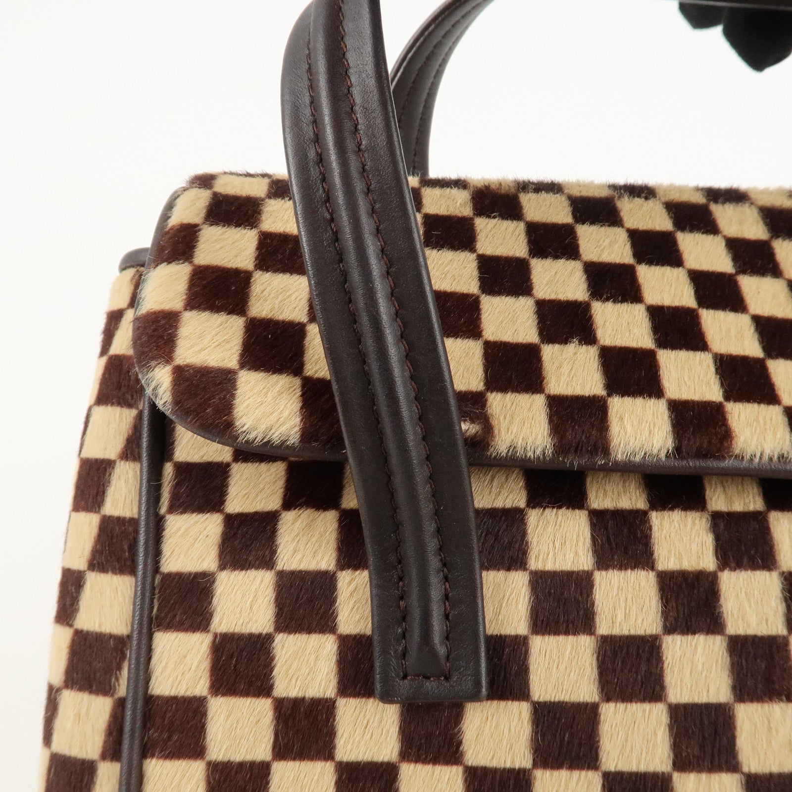 Louis Vuitton Damier Sauvage Lion Hand Bag Beige Brown M92131 Used