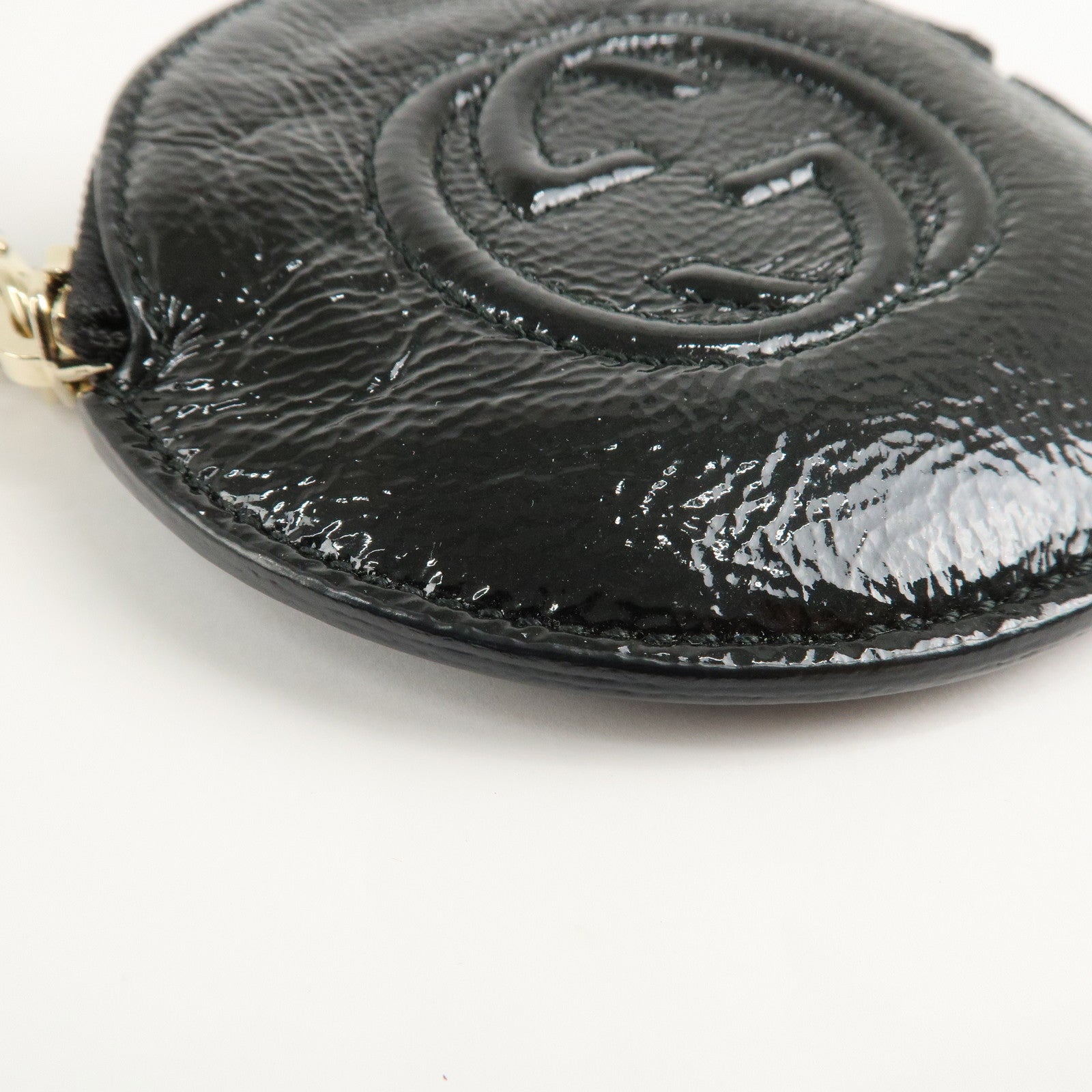 GUCCI SOHO Patent Leather Coin Purse Black 337946 Used