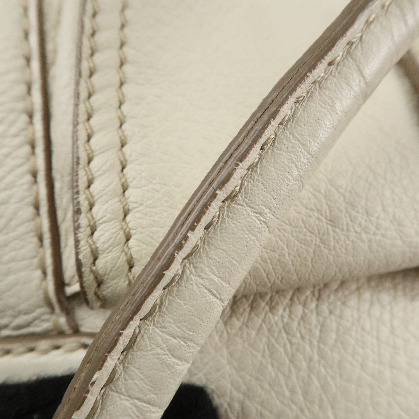 TOD'S Leather Shoulder Bag Hand Bag White Used