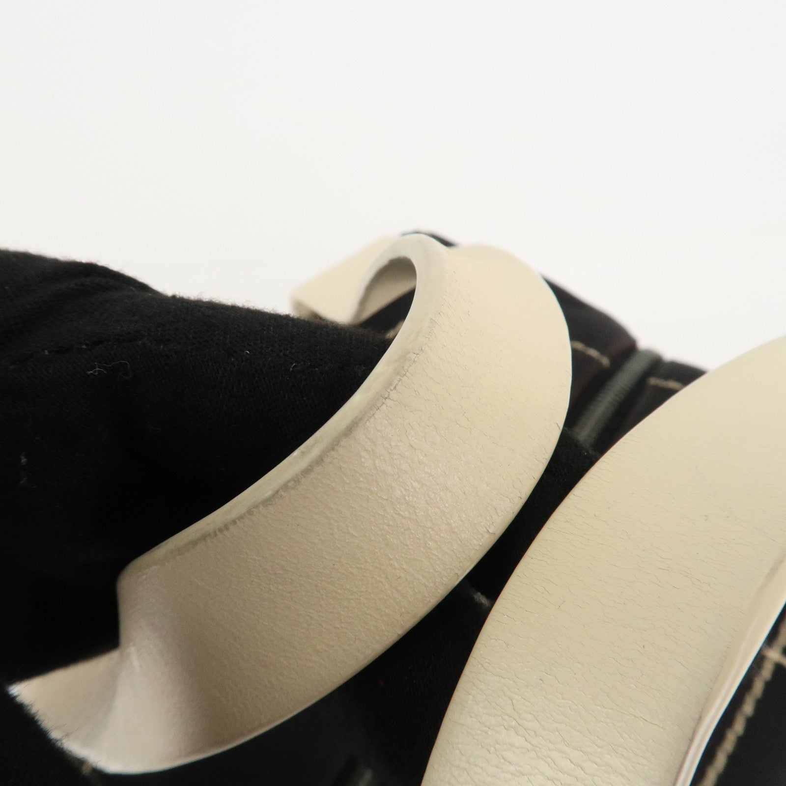 CHANEL Chocolate Bar Stitch Canvas Leather Mini Boston Bag Black Used