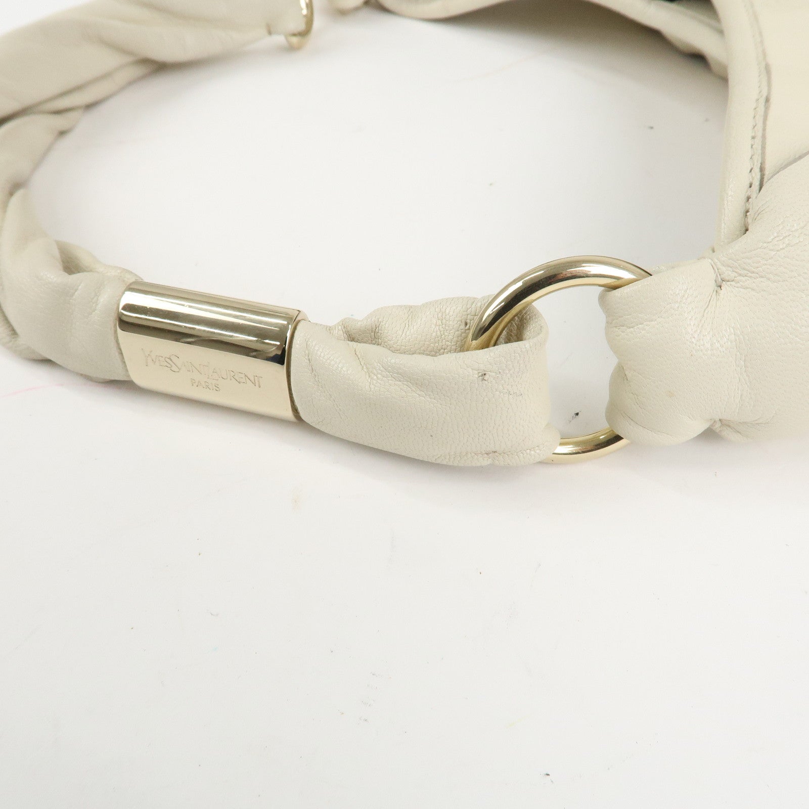 Saint Laurent Paris Leather Saint Tropez One Shoulder Bag Ivory Used
