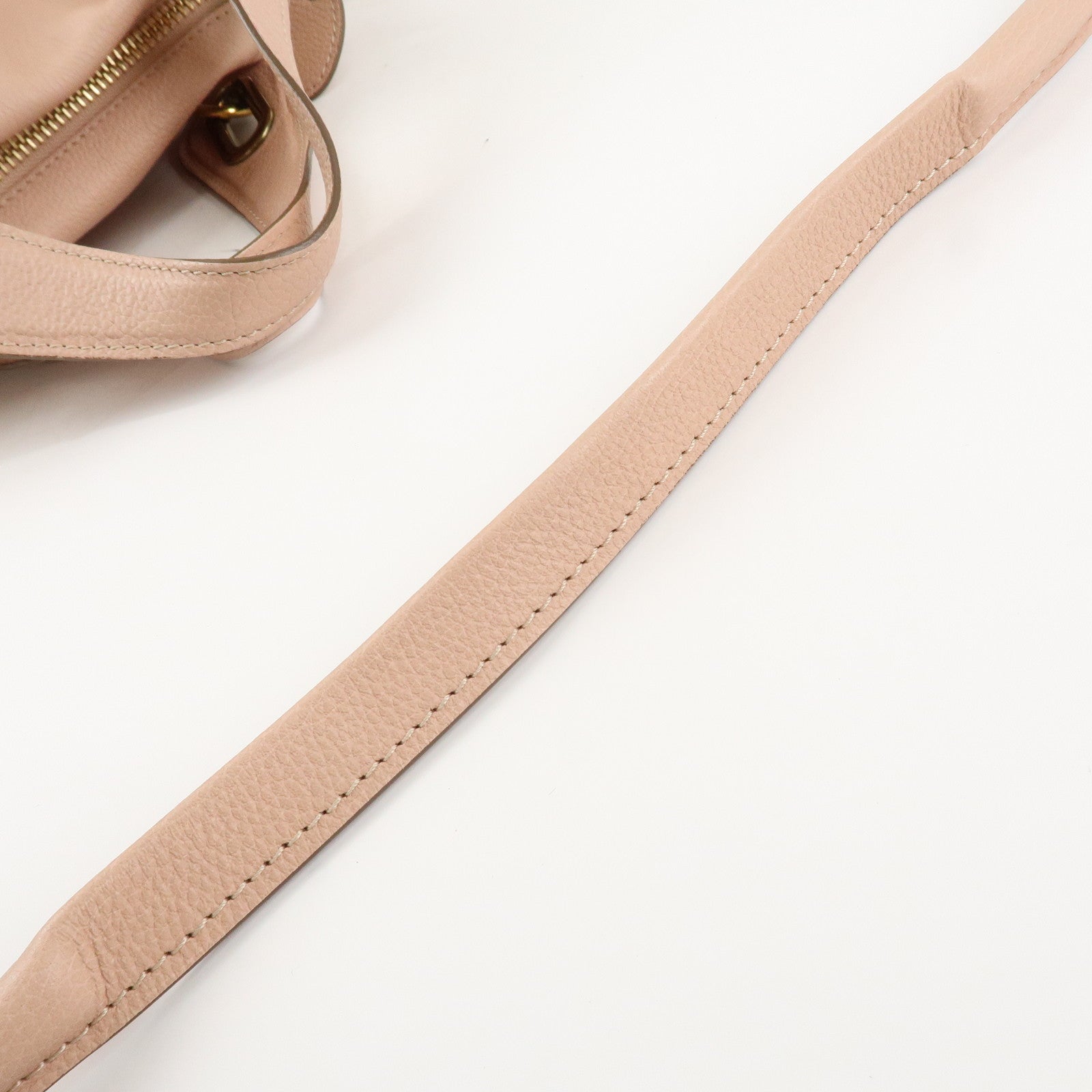 Chloe Paraty Leather 2Way Tote Bag HandBag Shoulder Bag Pink Beige Used