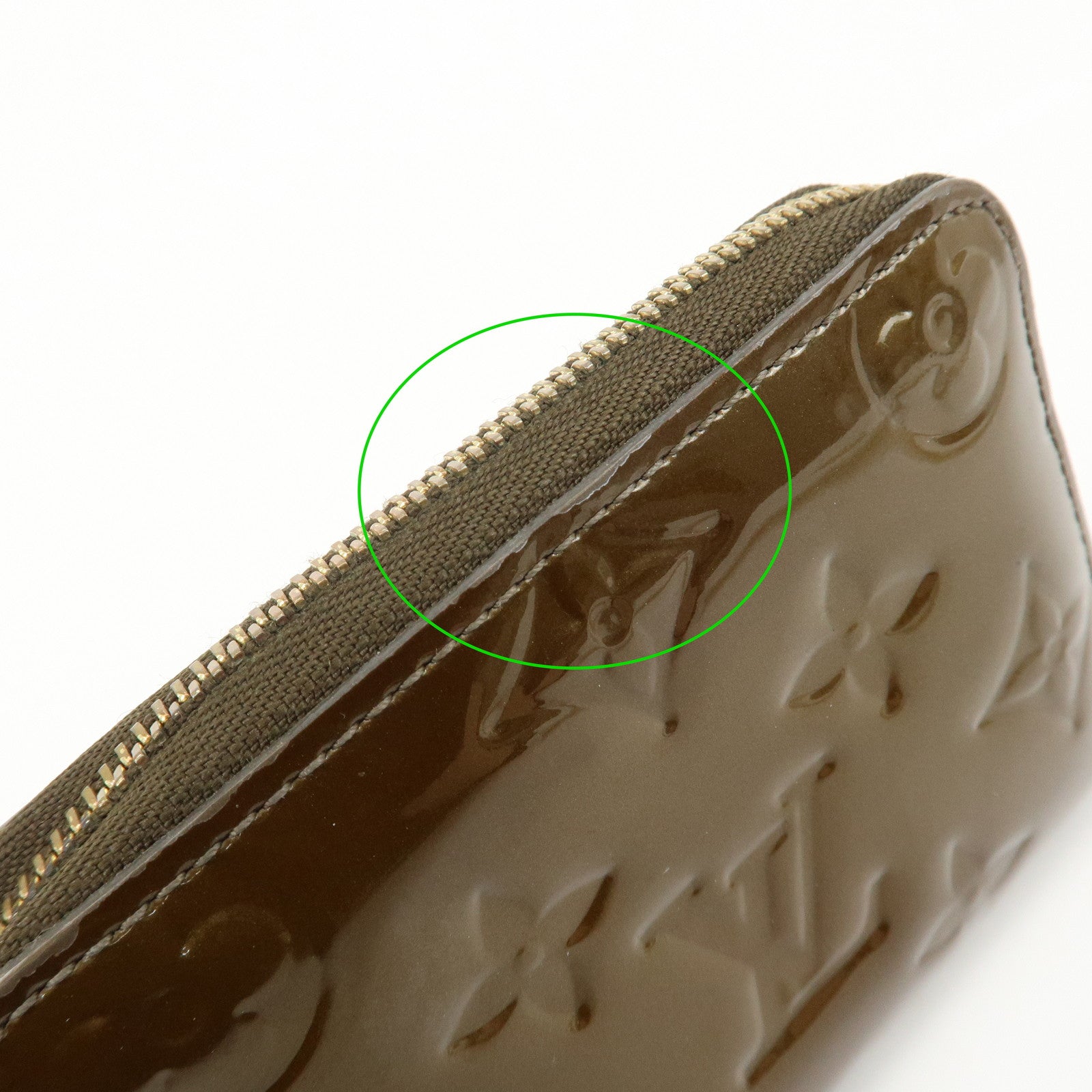 Louis Vuitton Monogram Vernis Zippy Coin Case Purse Veil Bronze Used